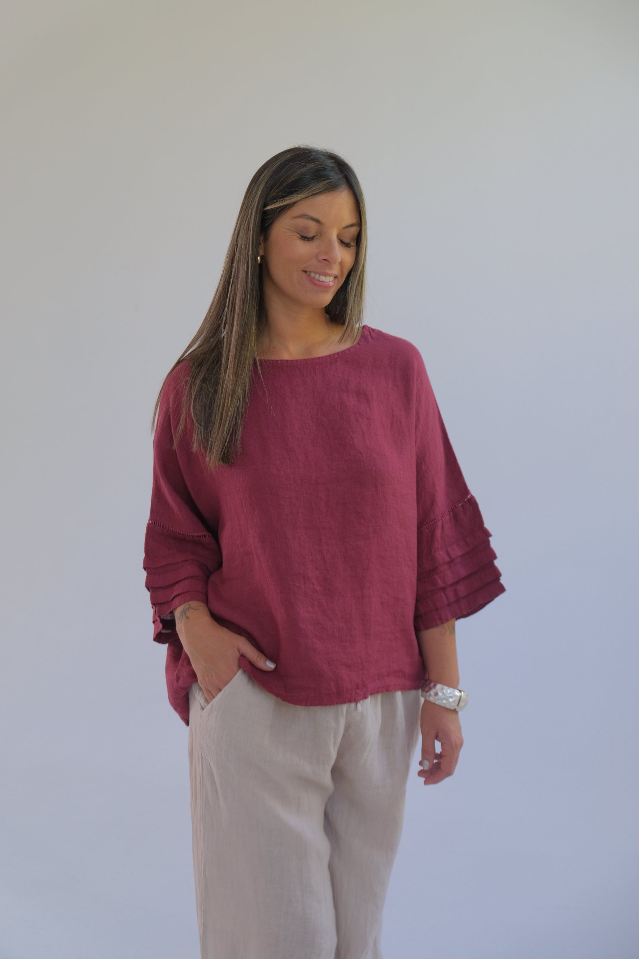 Blusa Amanda Bordeaux