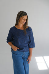 Blusa Tris Azul Marino