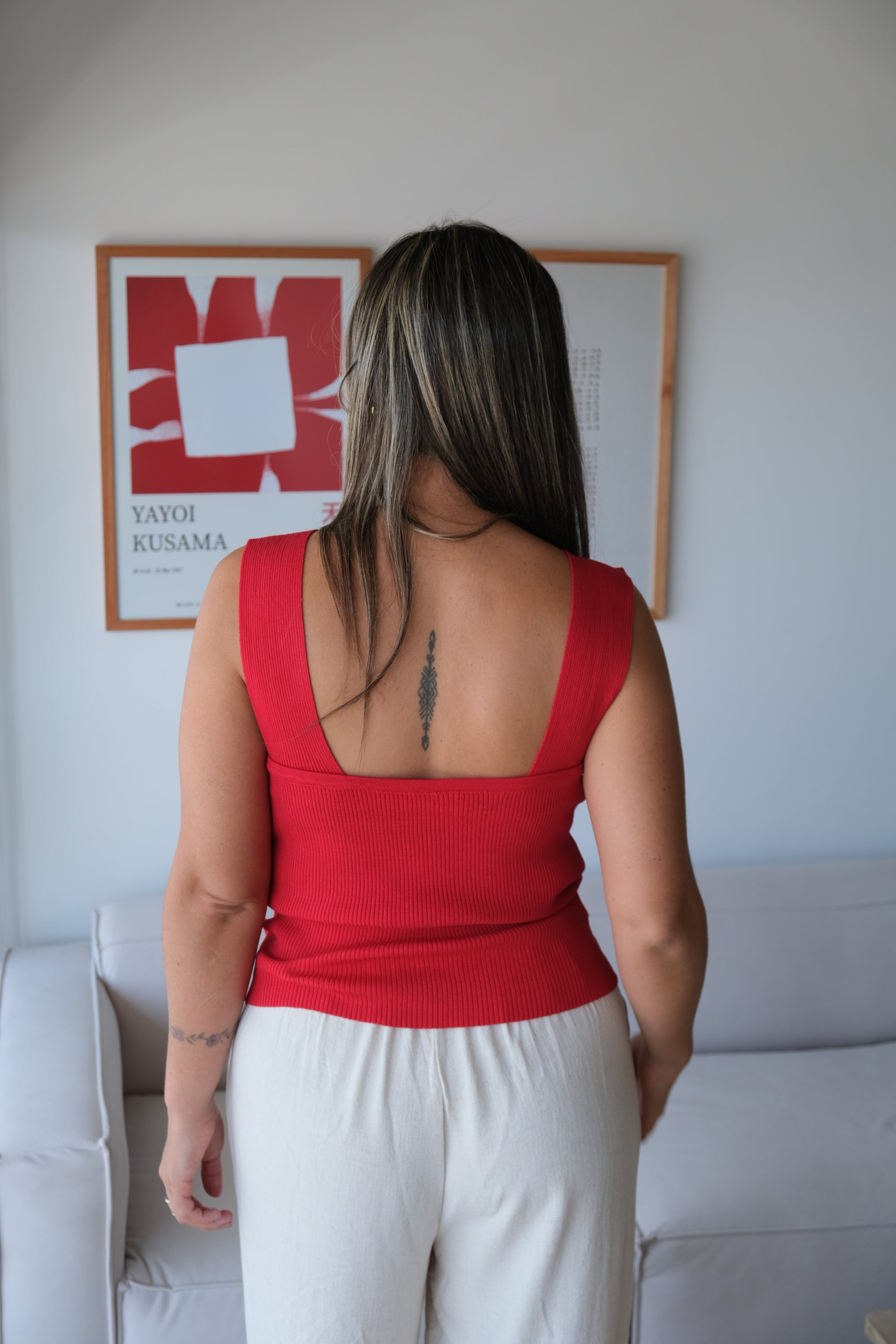 Musculosa Hilo Básica Rojo