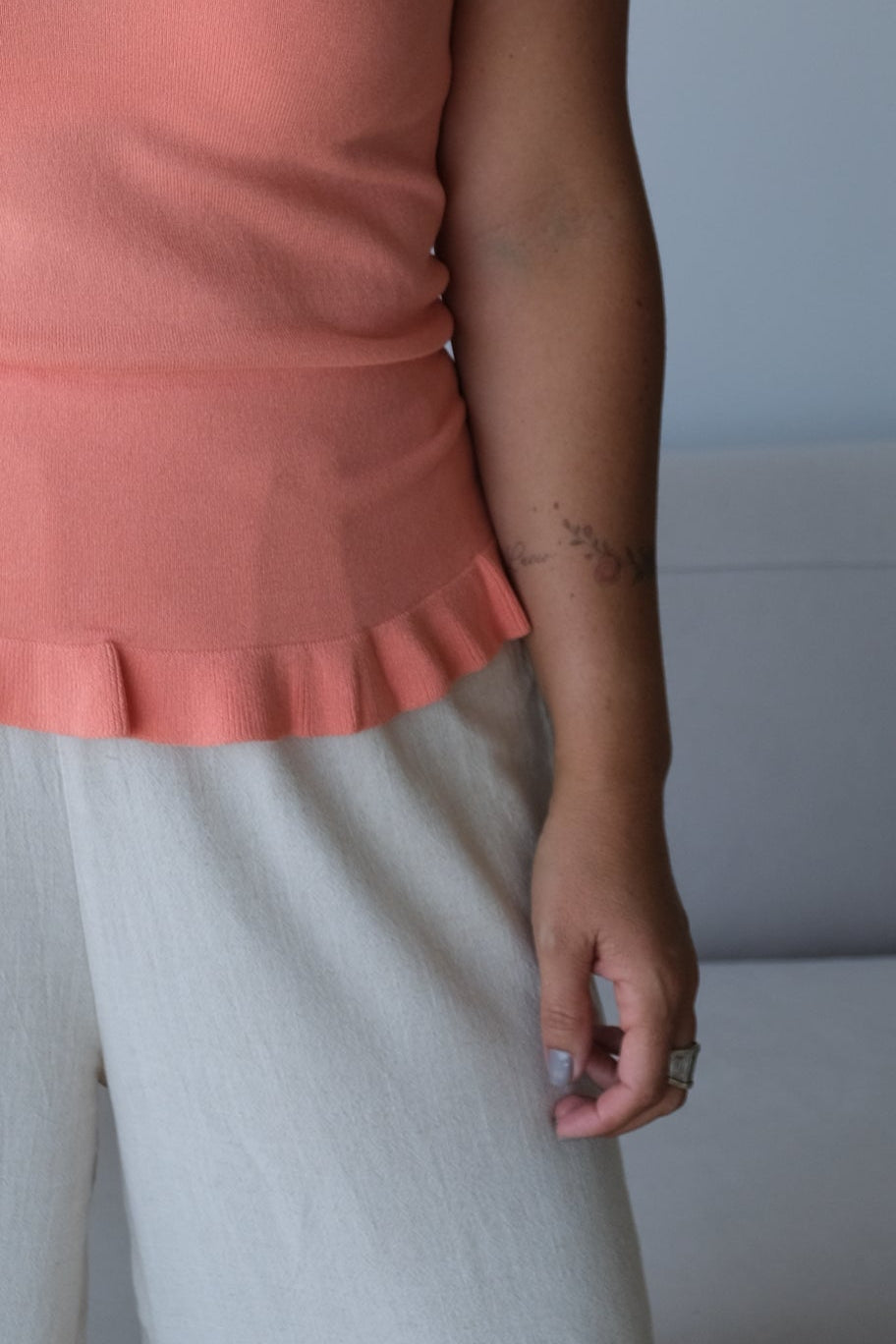 Musculosa Hilo Ruedo Coral