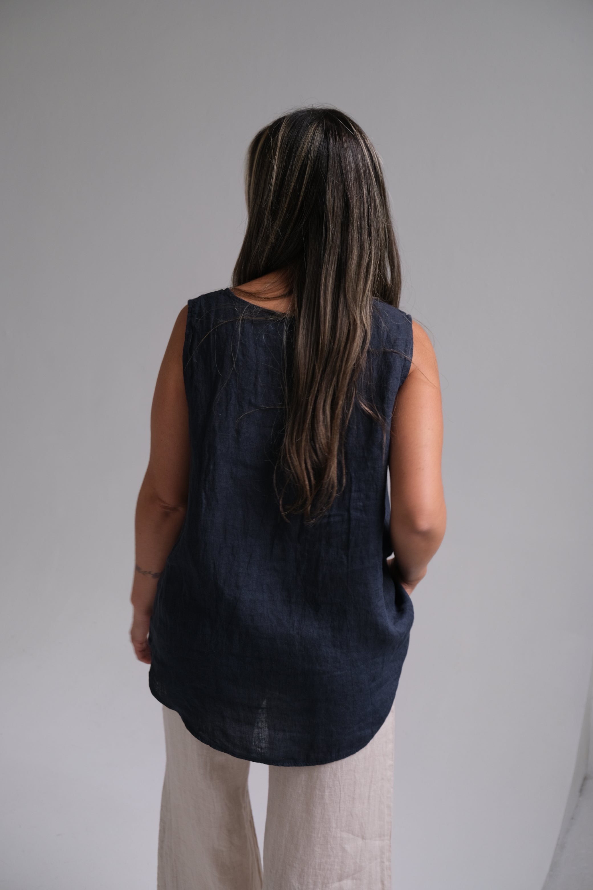 Musculosa Holly Azul Marino
