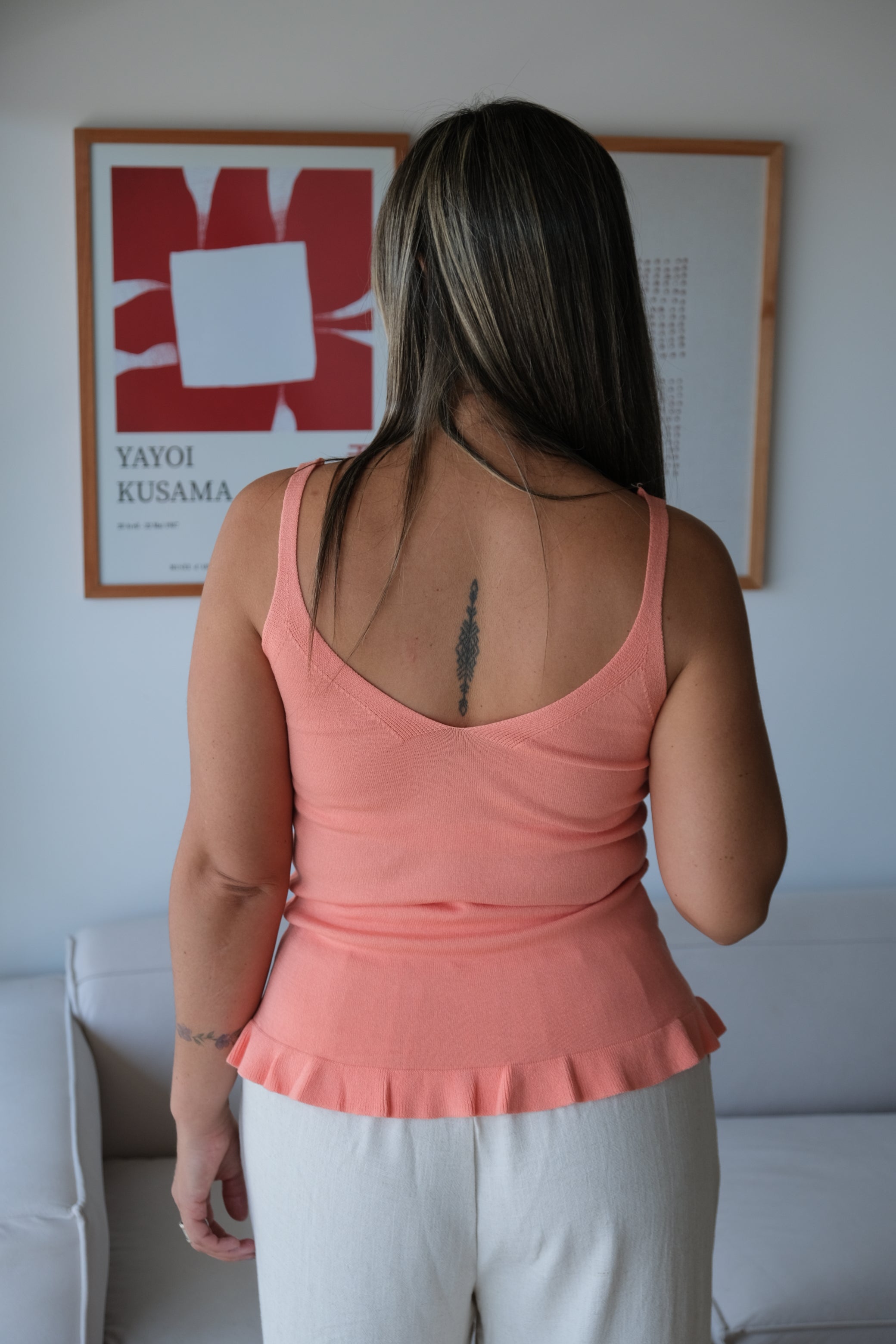 Musculosa Hilo Ruedo Coral