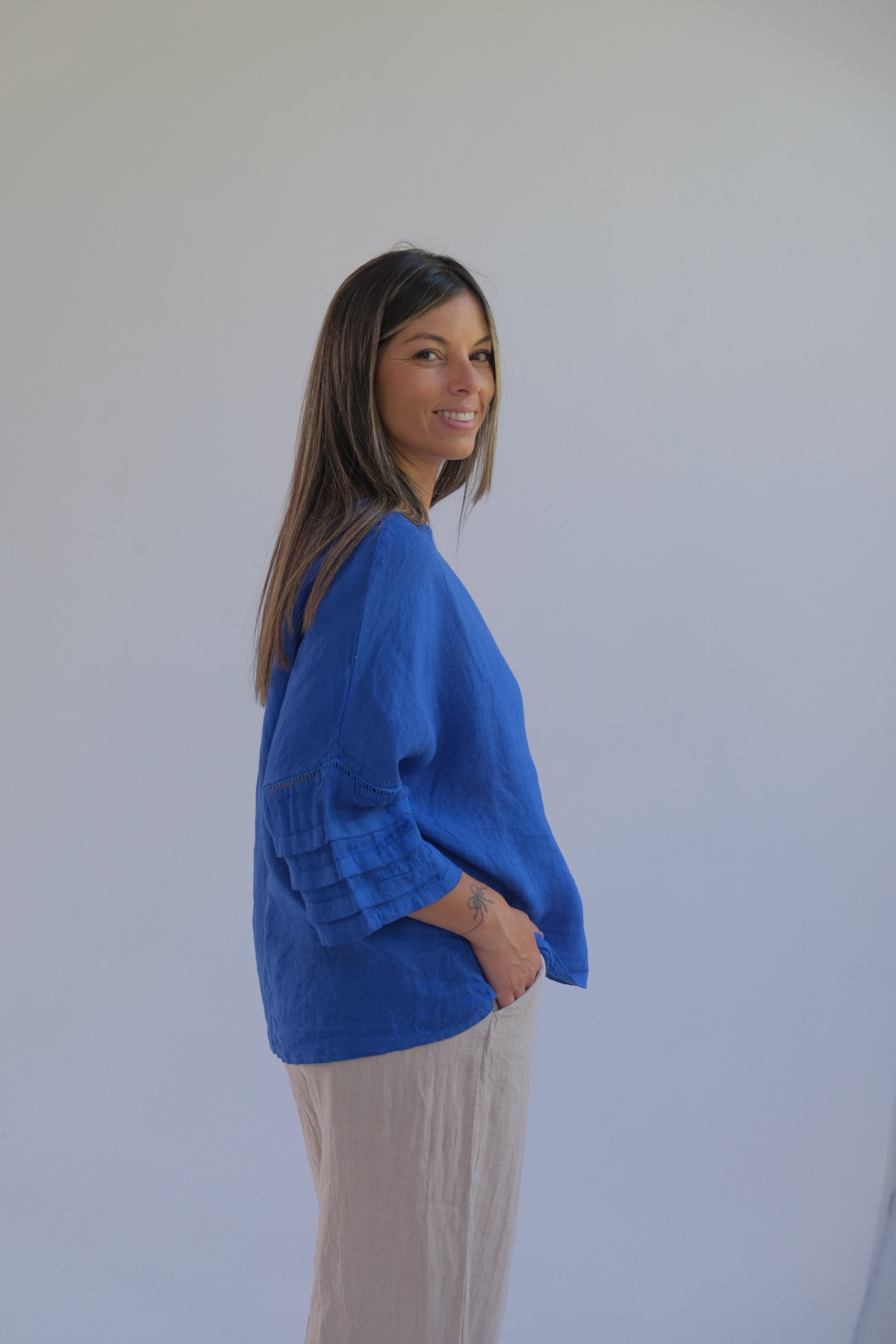 Blusa Amanda Azul Francia