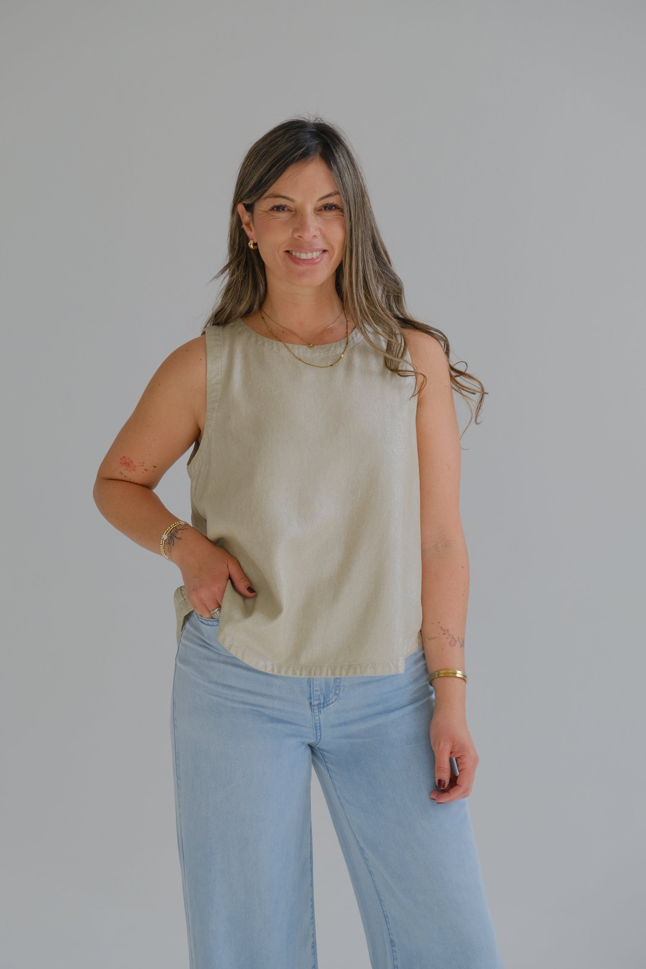 Musculosa Comodín Lurex dorado CÁPSULA