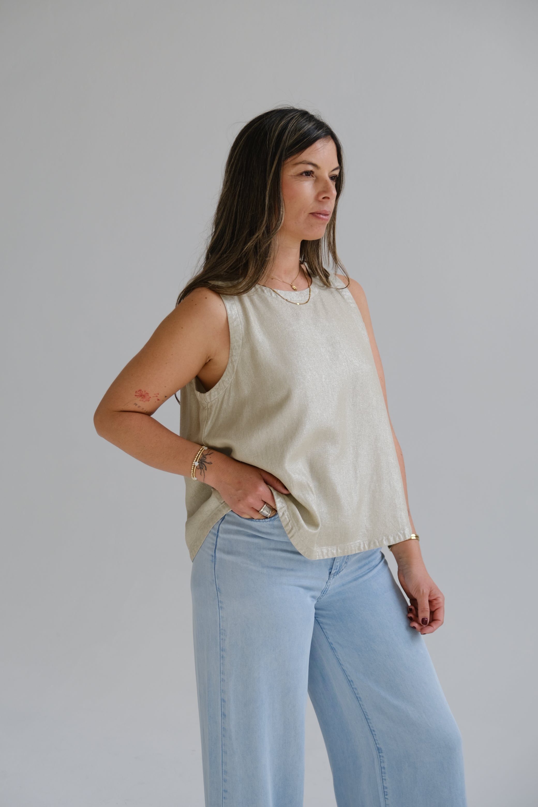 Musculosa Comodín Lurex dorado CÁPSULA