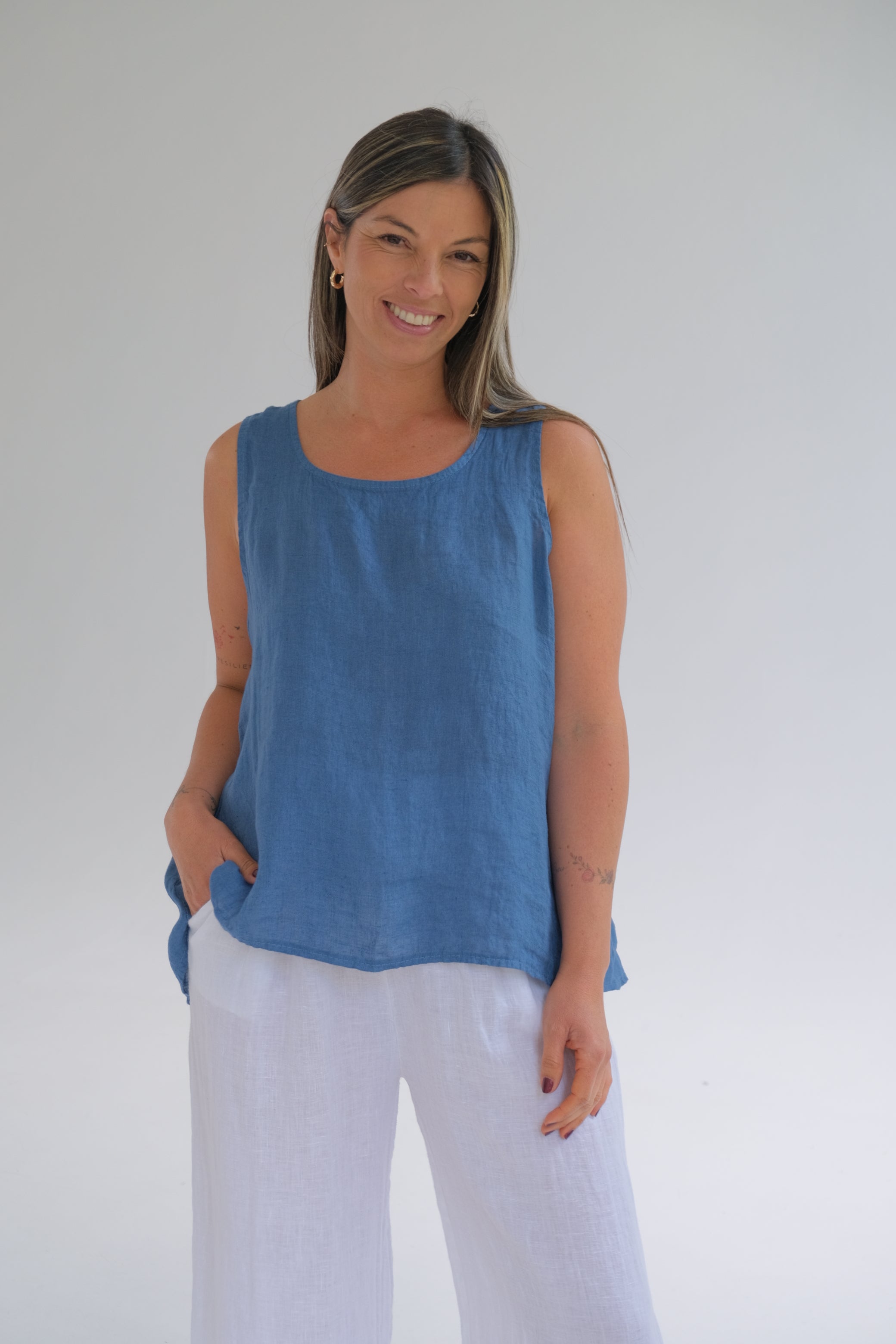 Musculosa Minerva Azul Jean