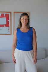 Musculosa Hilo Ochos Azul Francia