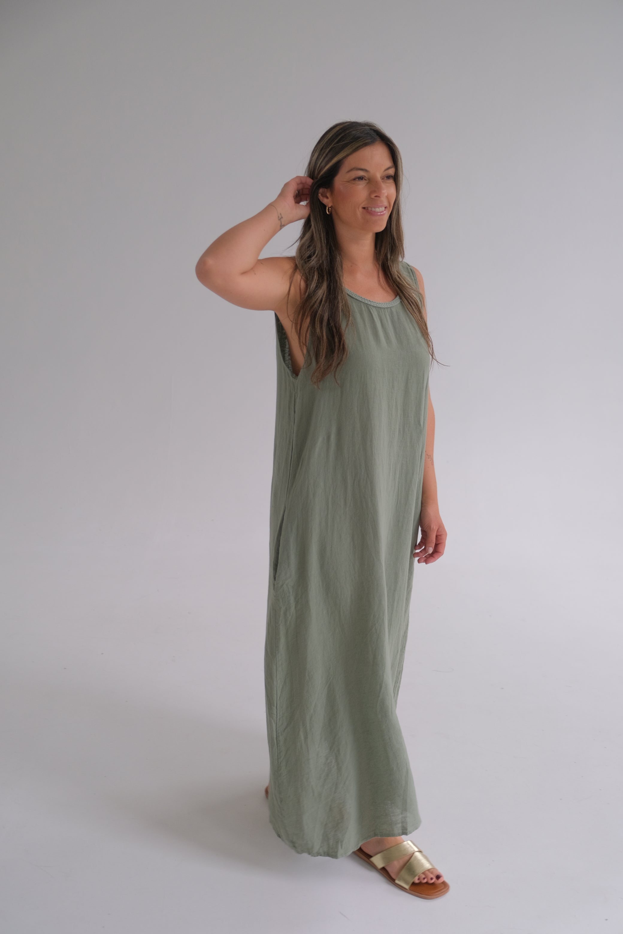 Vestido Adela Verde Seco