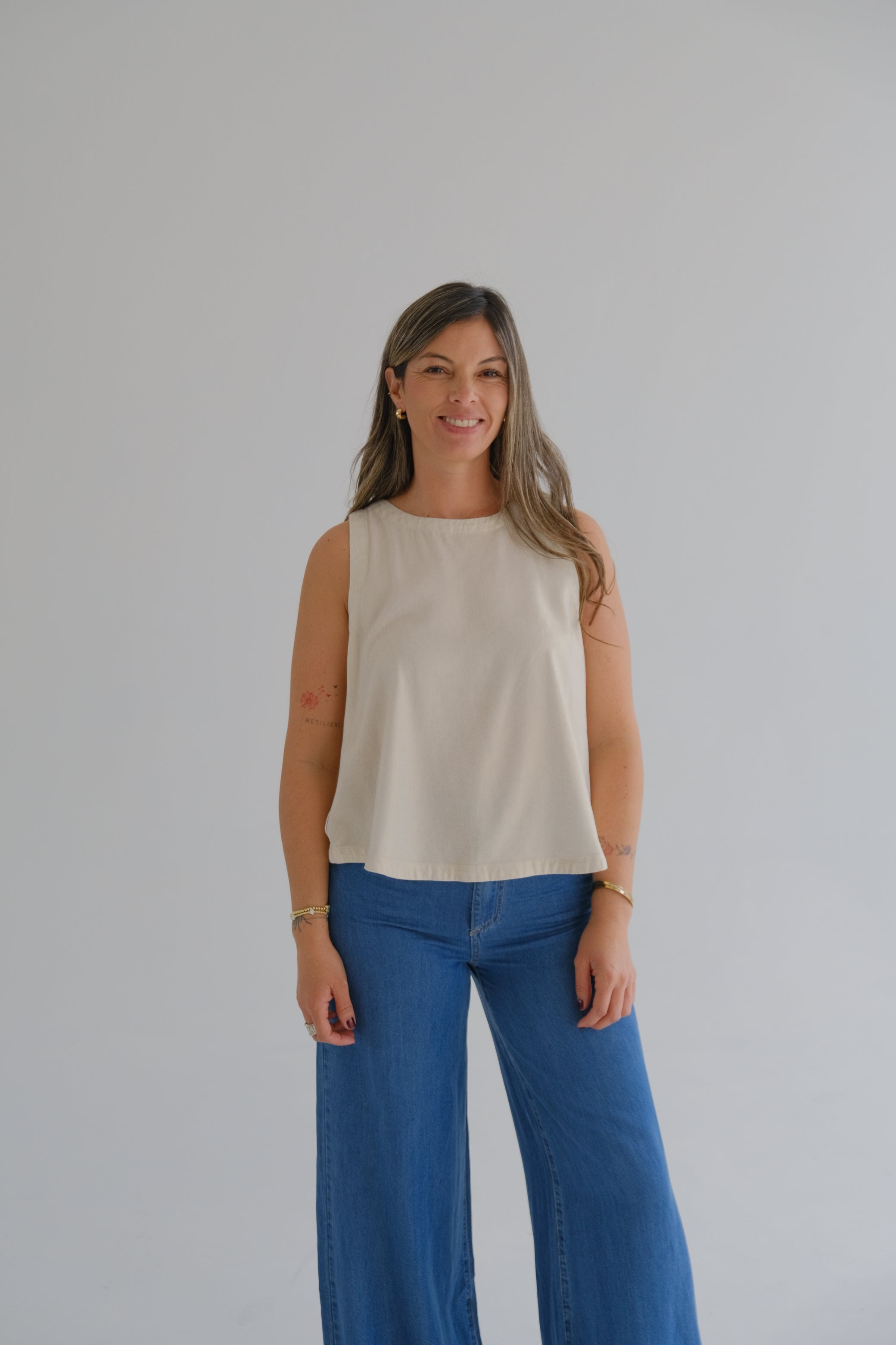 Musculosa Comodín Lurex beige claro CÁPSULA