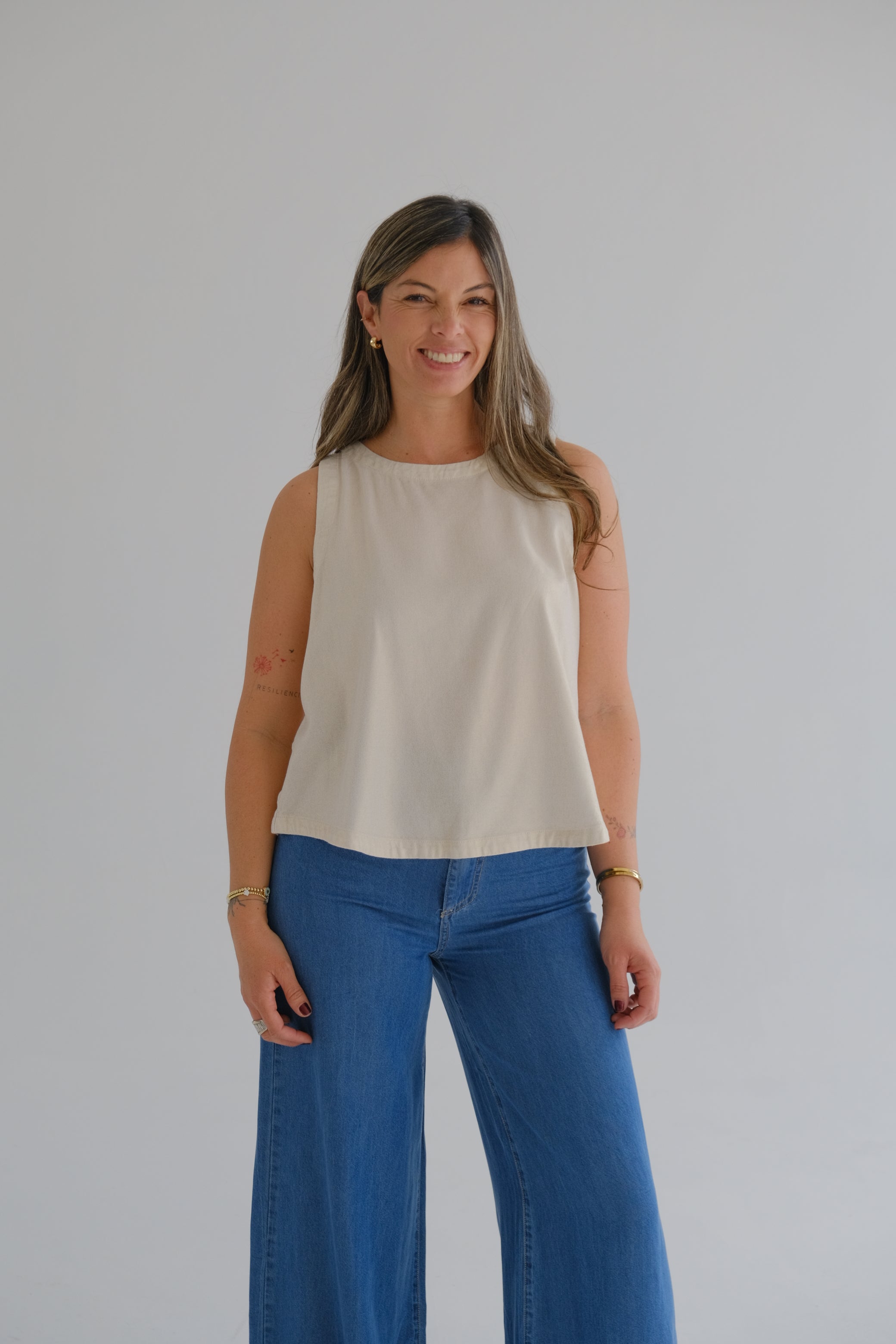 Musculosa Comodín Lurex beige claro CÁPSULA