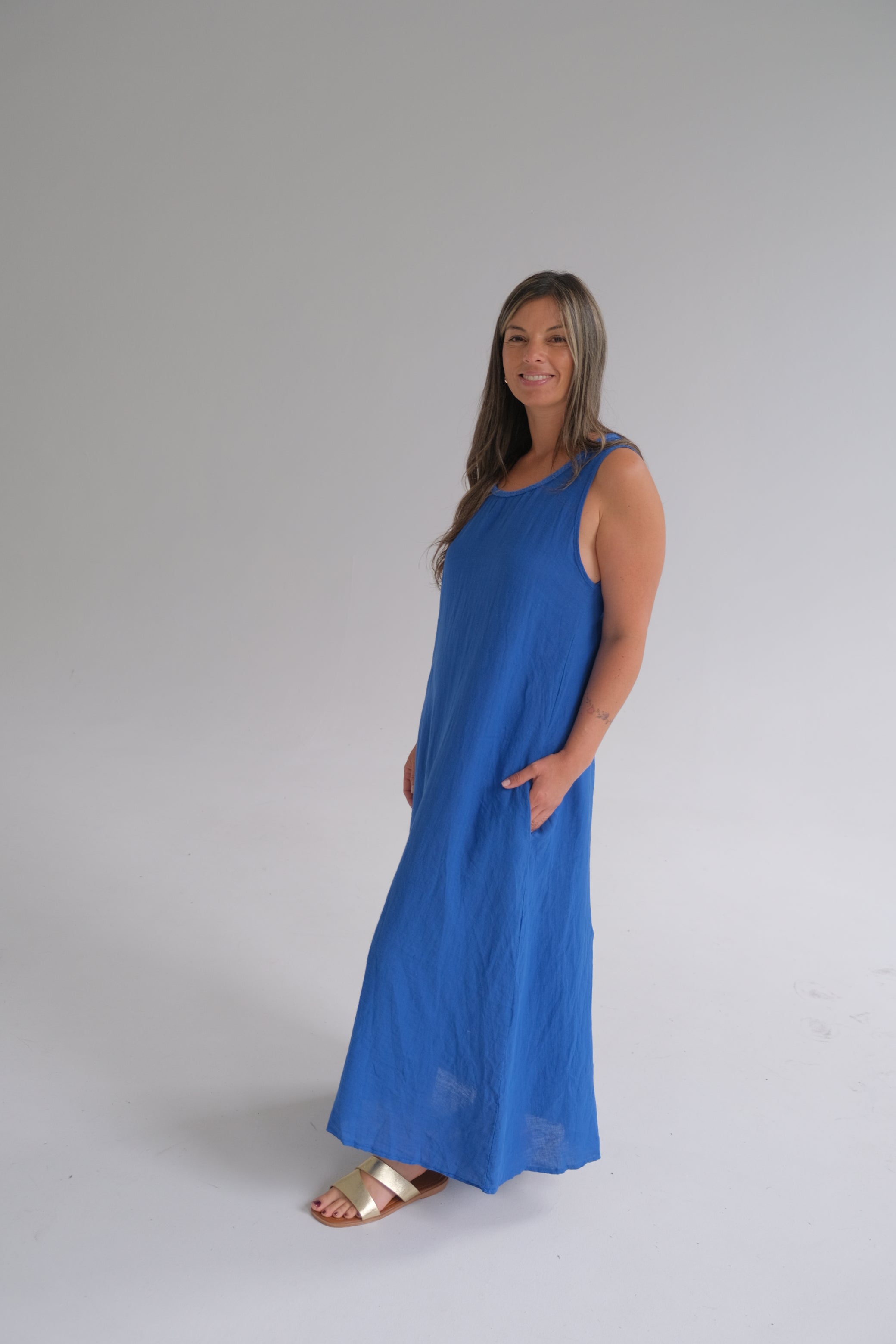 Vestido Adela Azul Francia