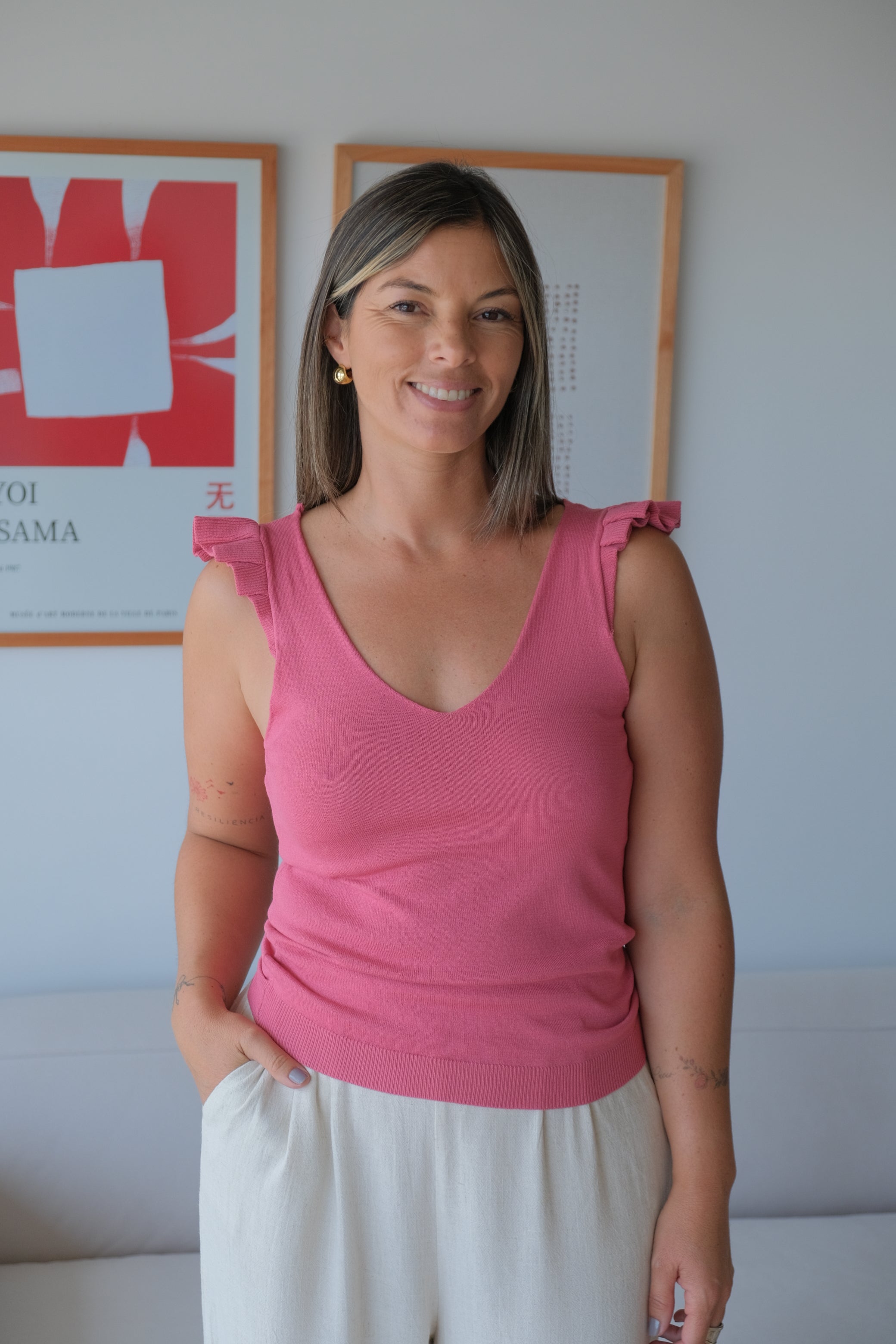 Musculosa Hilo Volado Fuccia