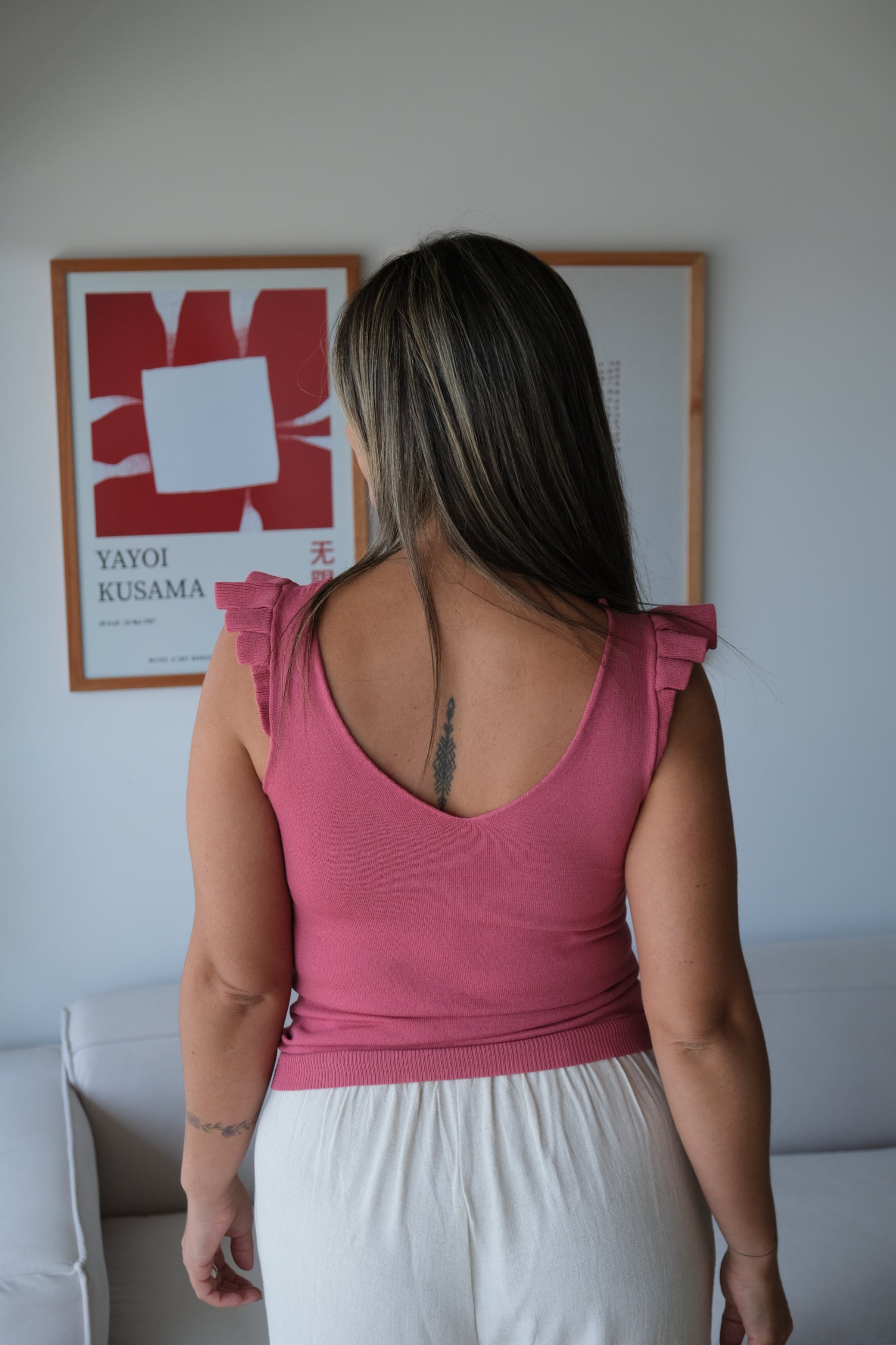 Musculosa Hilo Volado Fuccia