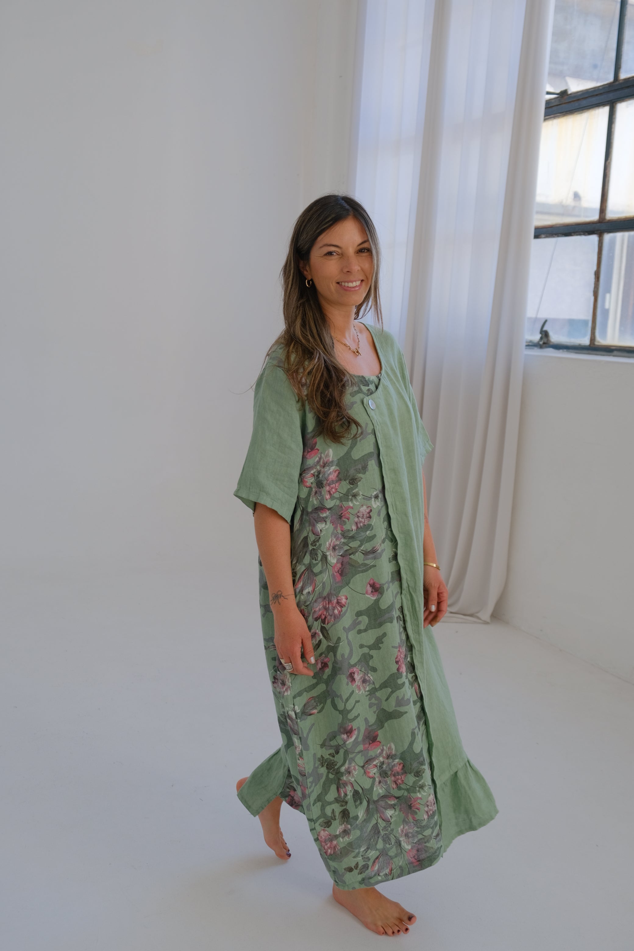 Vestido Serafina Verde Seco