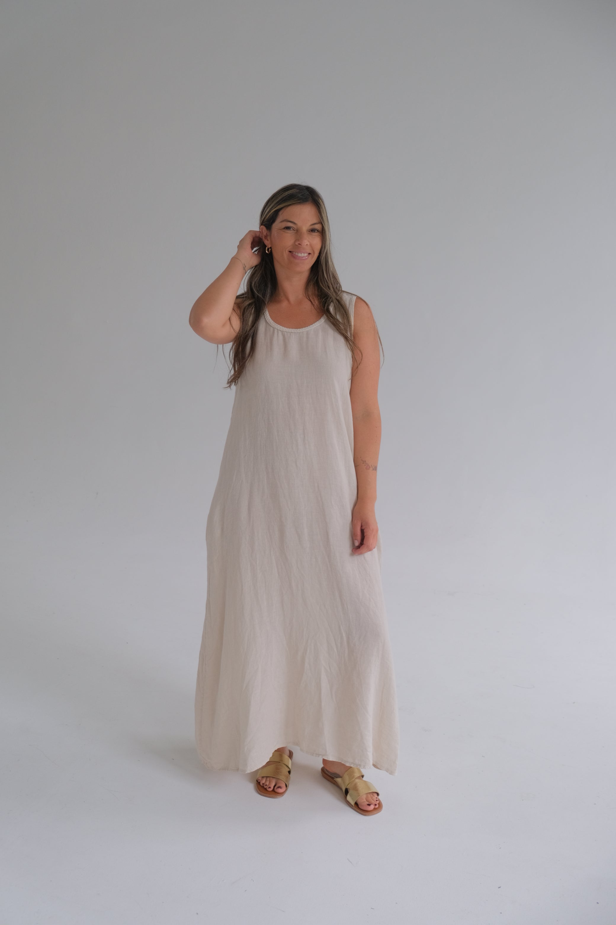 Vestido Adela Beige