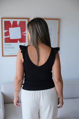 Musculosa Hilo Volado Negro