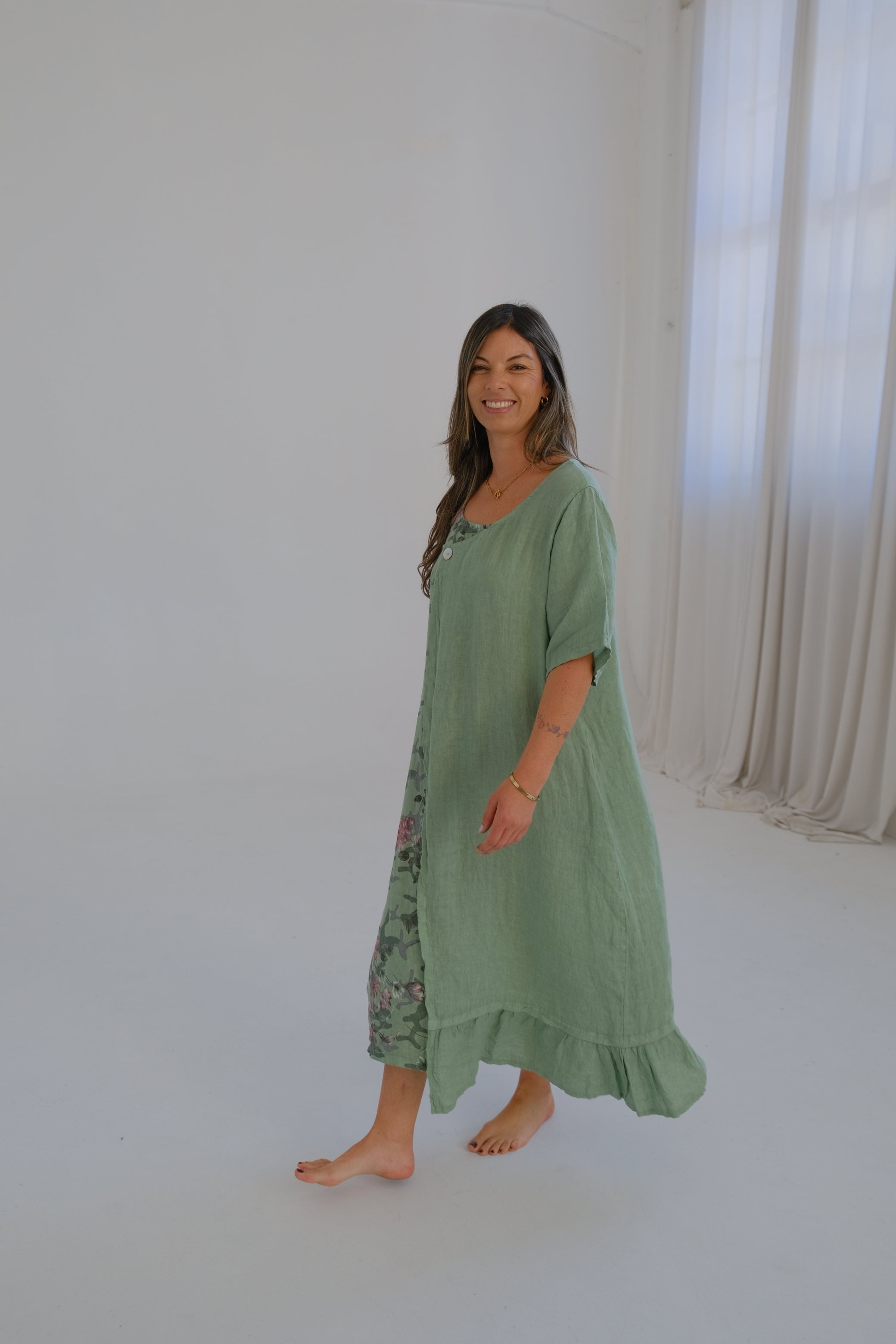 Vestido Serafina Verde Seco