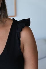 Musculosa Hilo Volado Negro