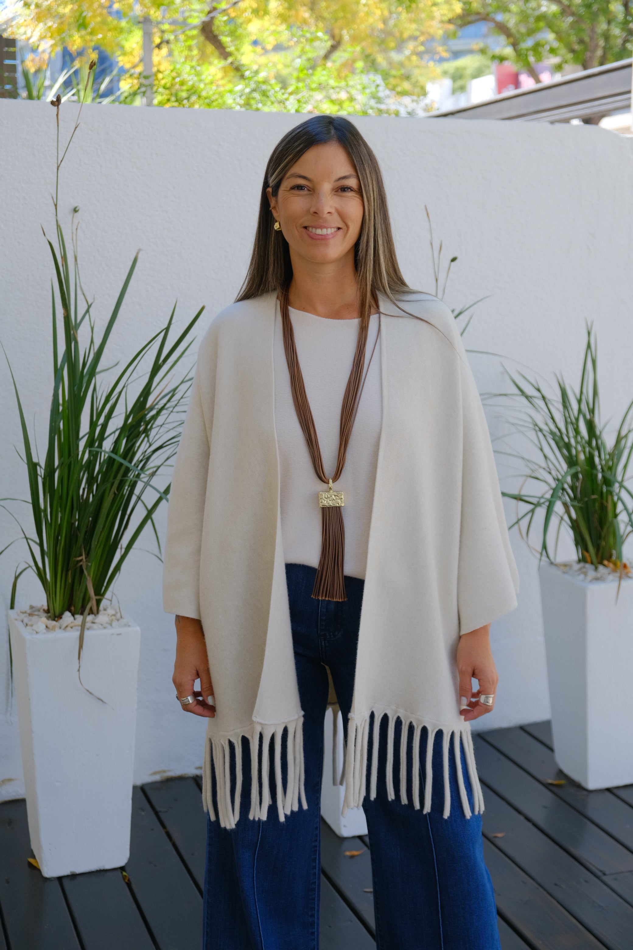 Saco Flecos Beige