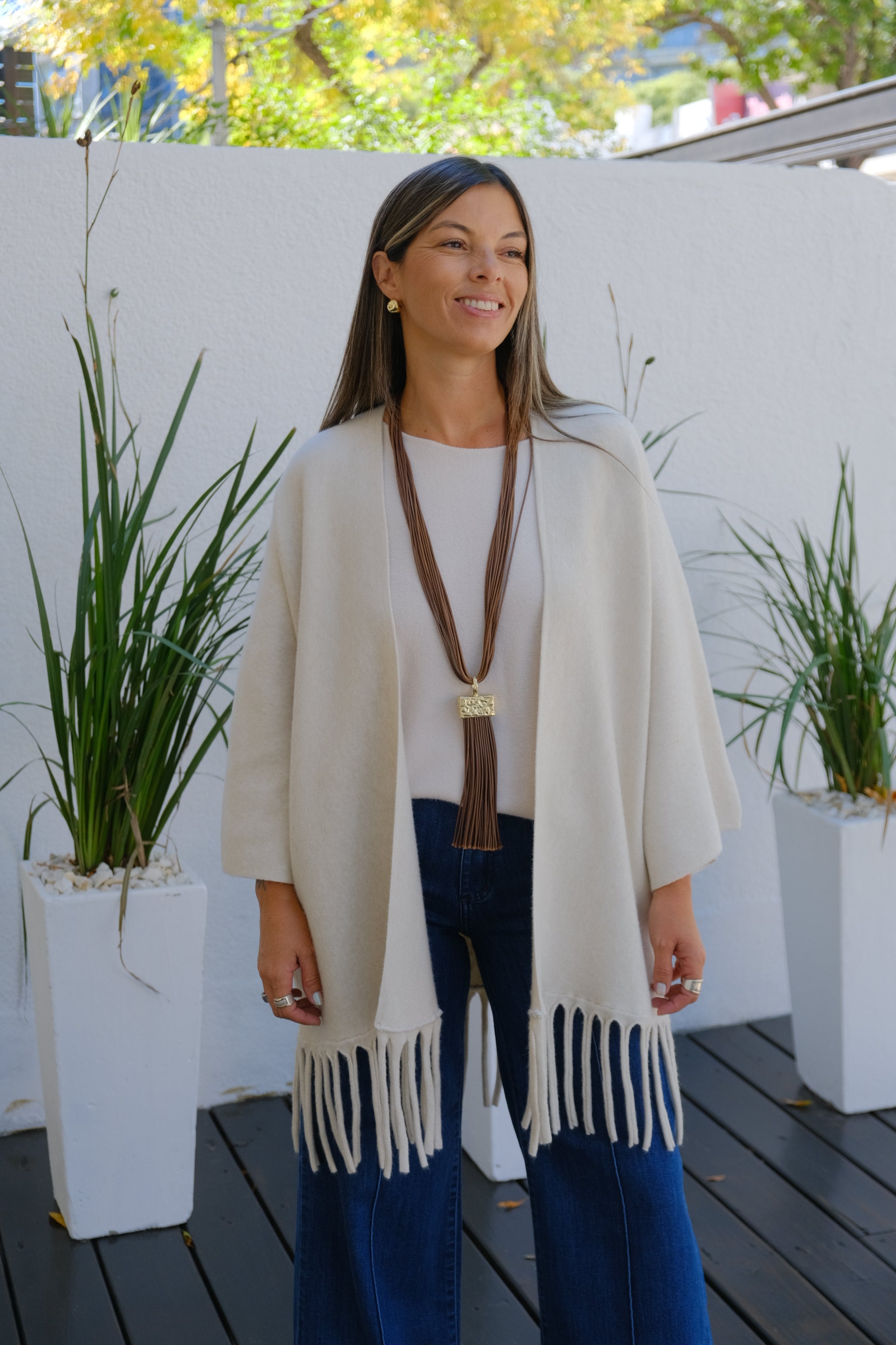 Saco Flecos Beige