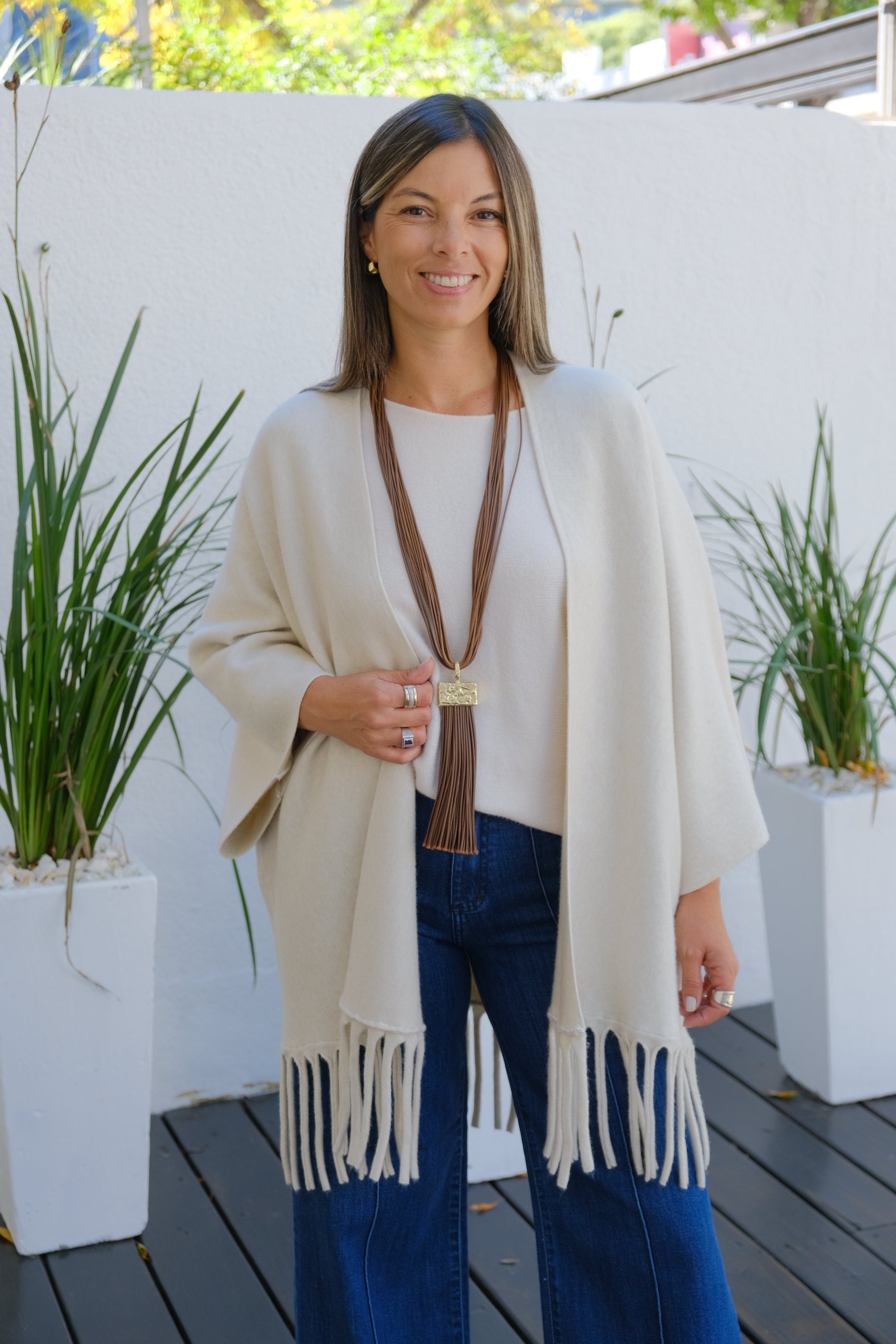 Saco Flecos Beige