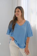 Blusa Violeta Celeste