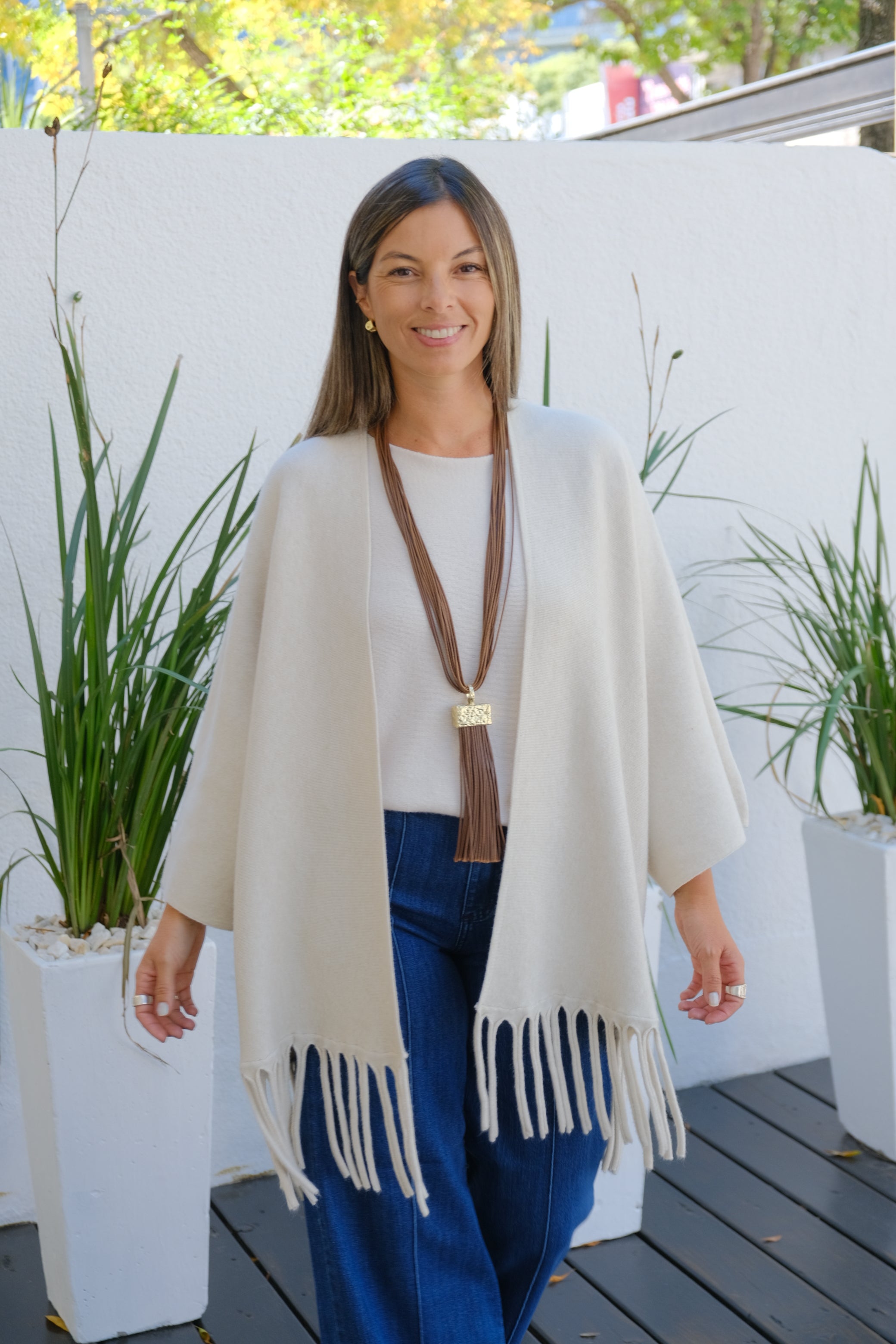 Saco Flecos Beige