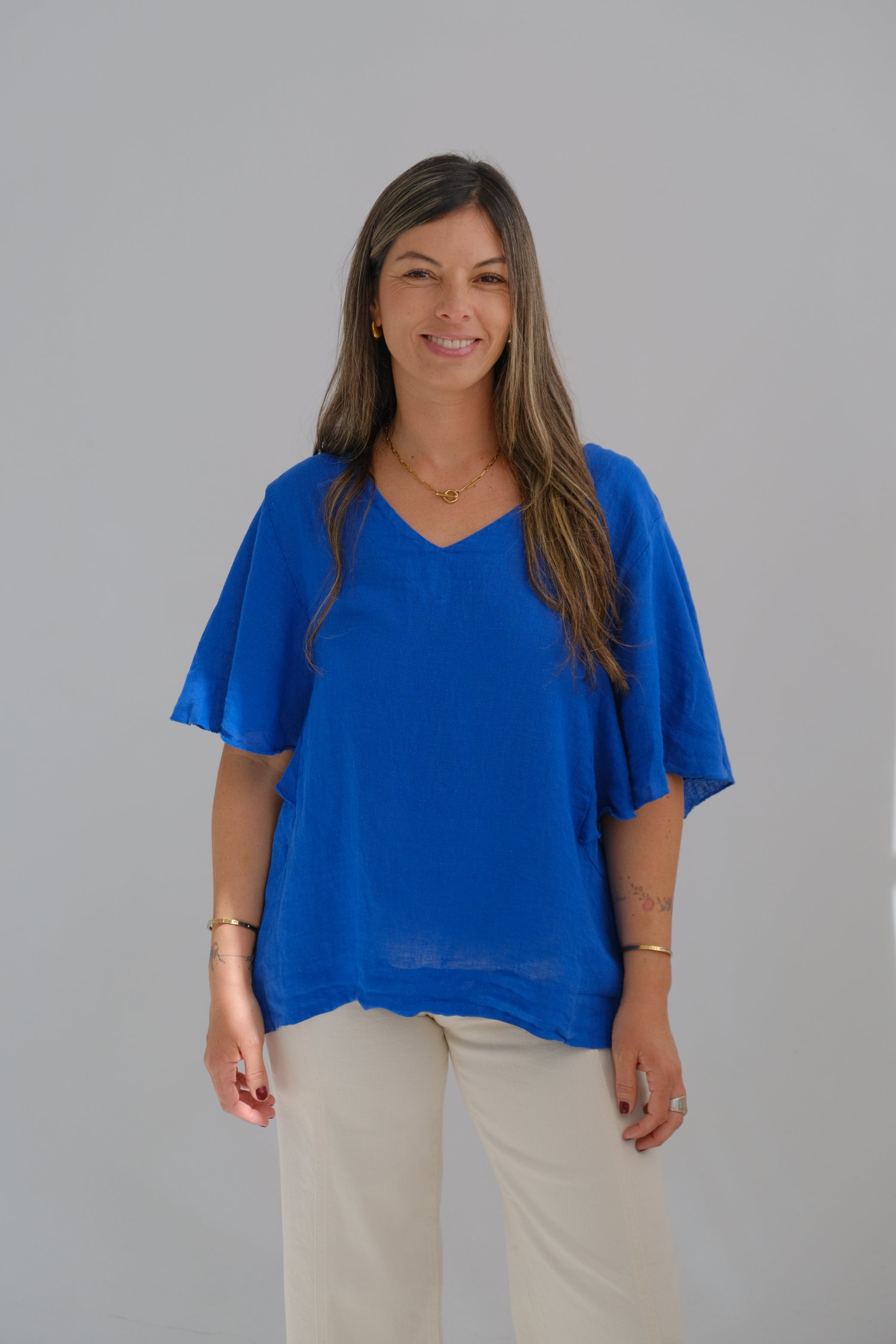 Blusa Violeta Azul Francia