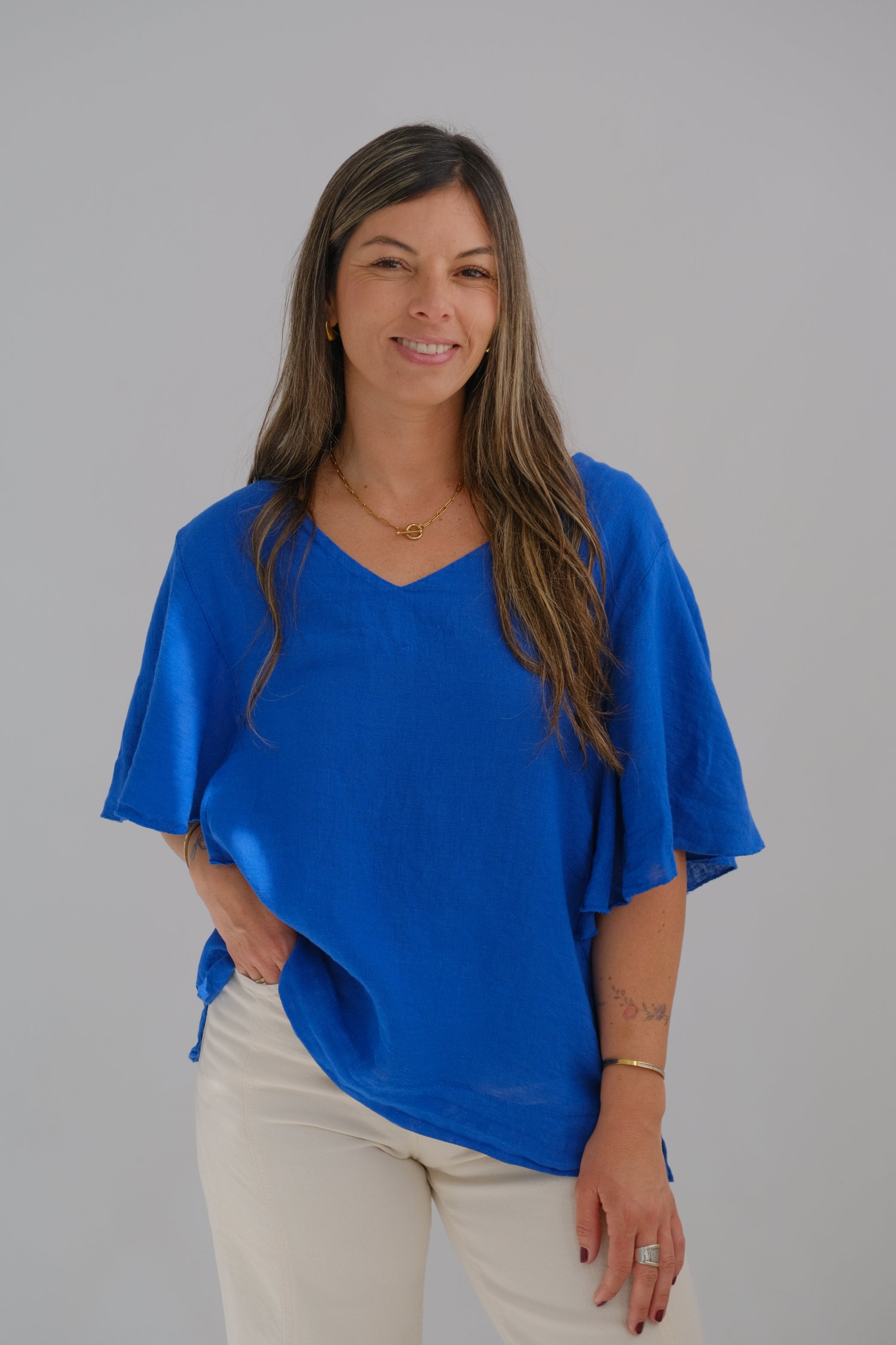 Blusa Violeta Azul Francia