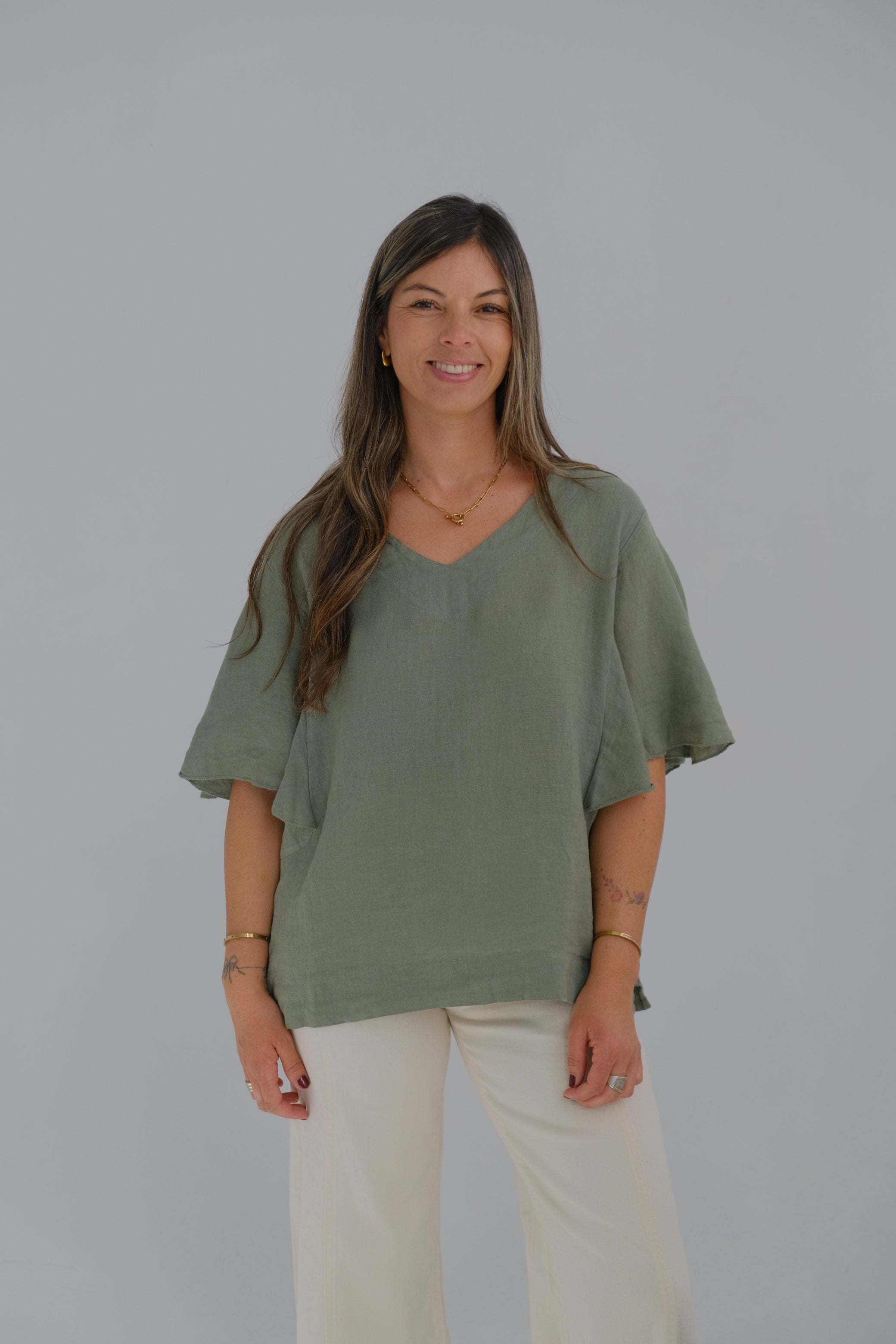 Blusa Violeta Verde seco