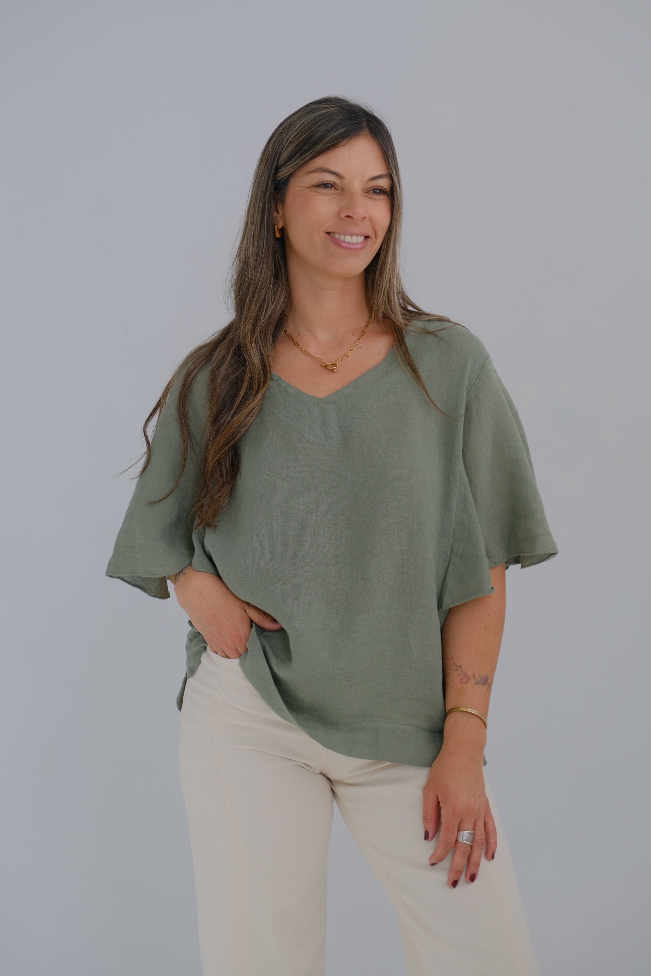 Blusa Violeta Verde seco