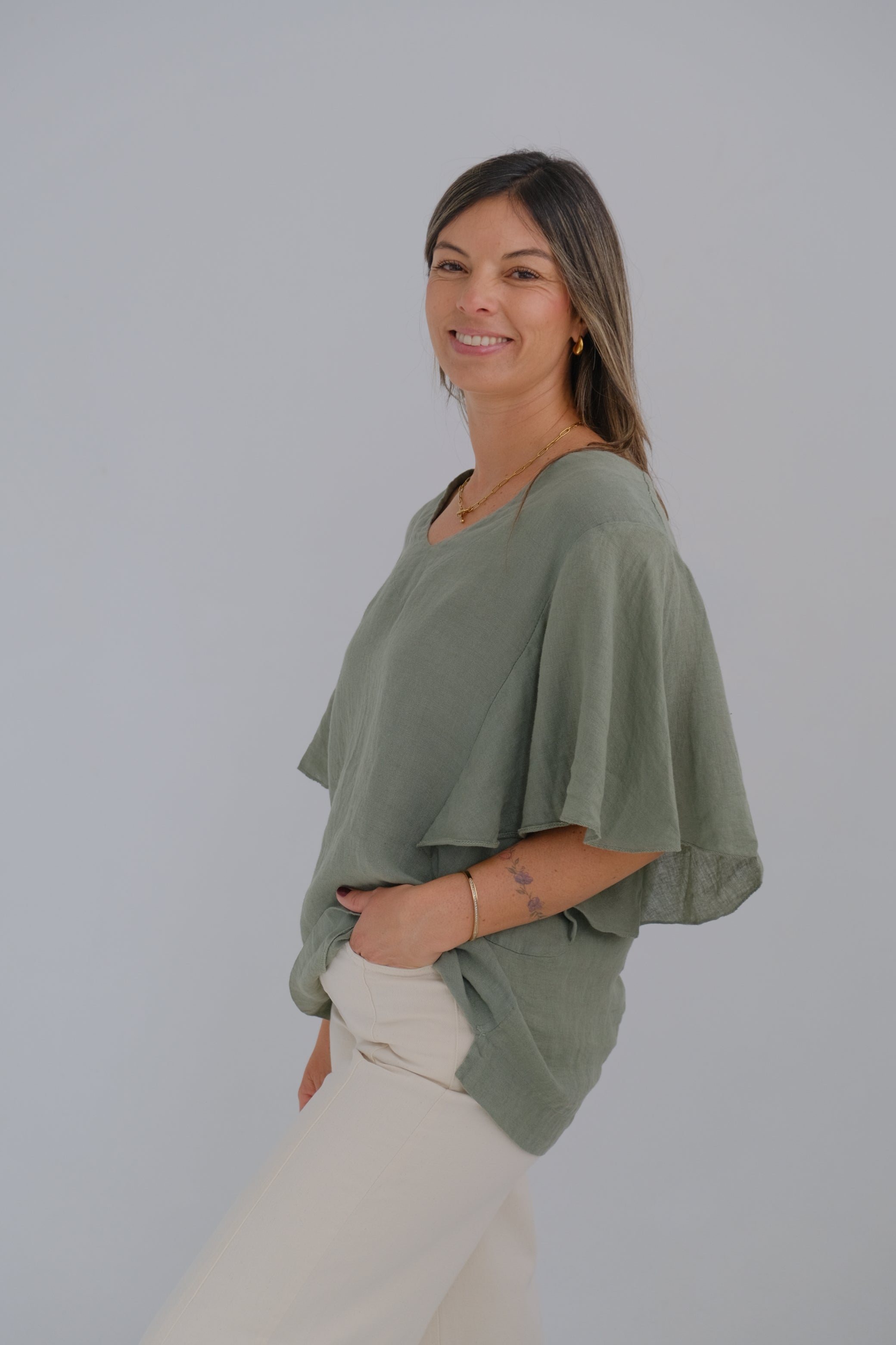 Blusa Violeta Verde seco