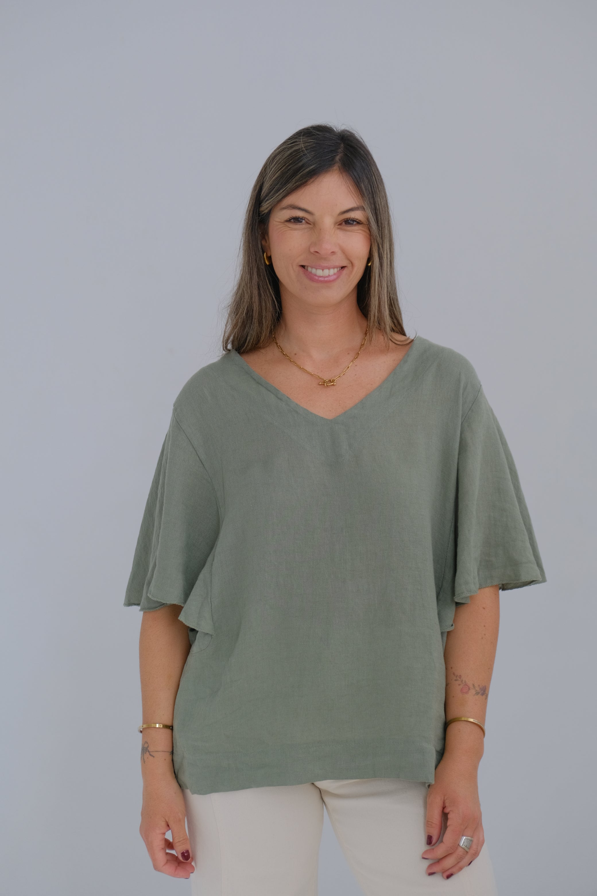 Blusa Violeta Verde seco