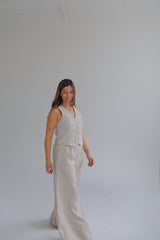 Chaleco Lino beige CÁPSULA