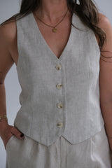 Chaleco Lino beige CÁPSULA