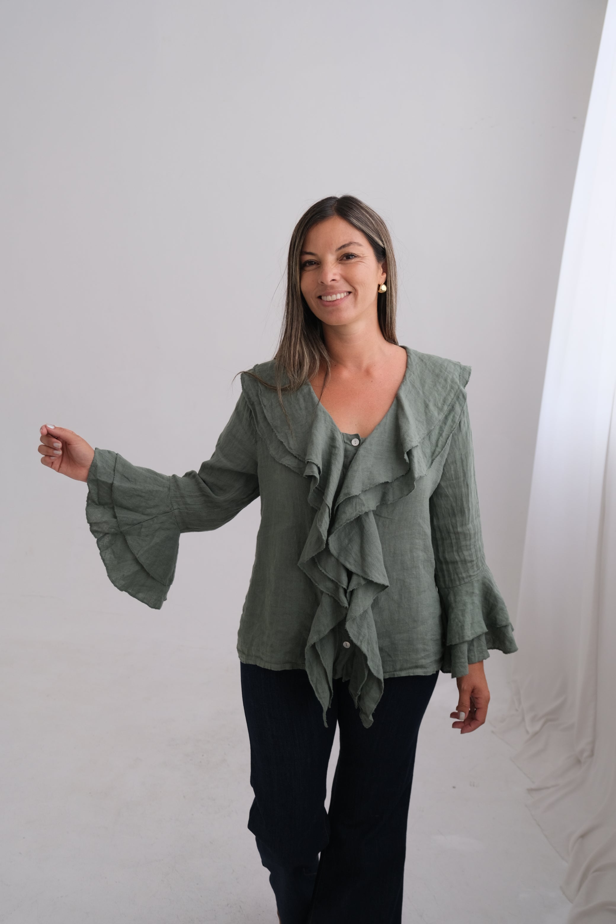 Blusa Aurora Manga Larga Verde