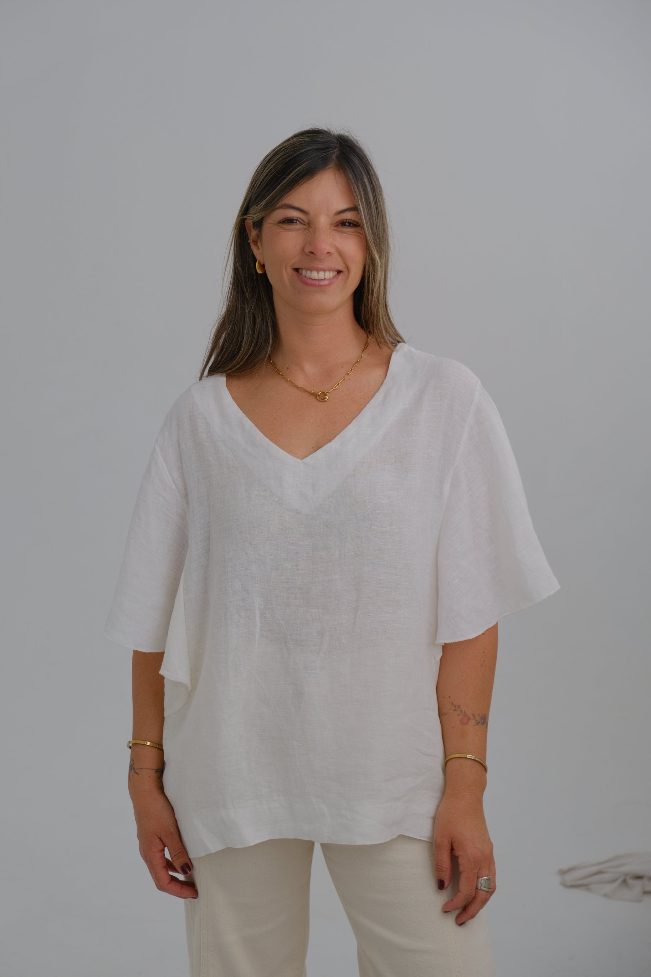 Blusa Violeta Blanco