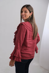 Blusa Aurora Manga Larga Bordo
