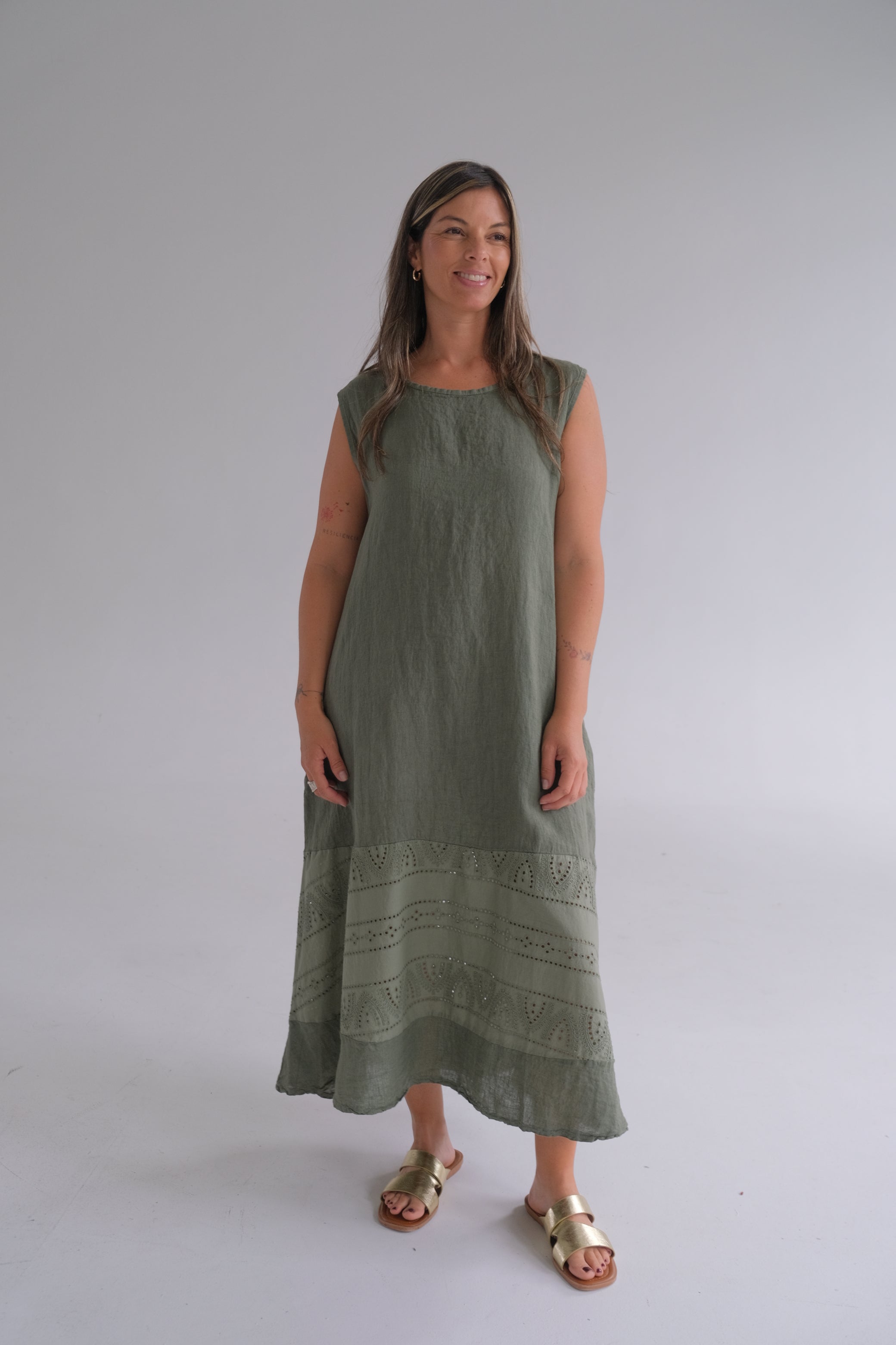 Vestido Vanessa Verde Seco