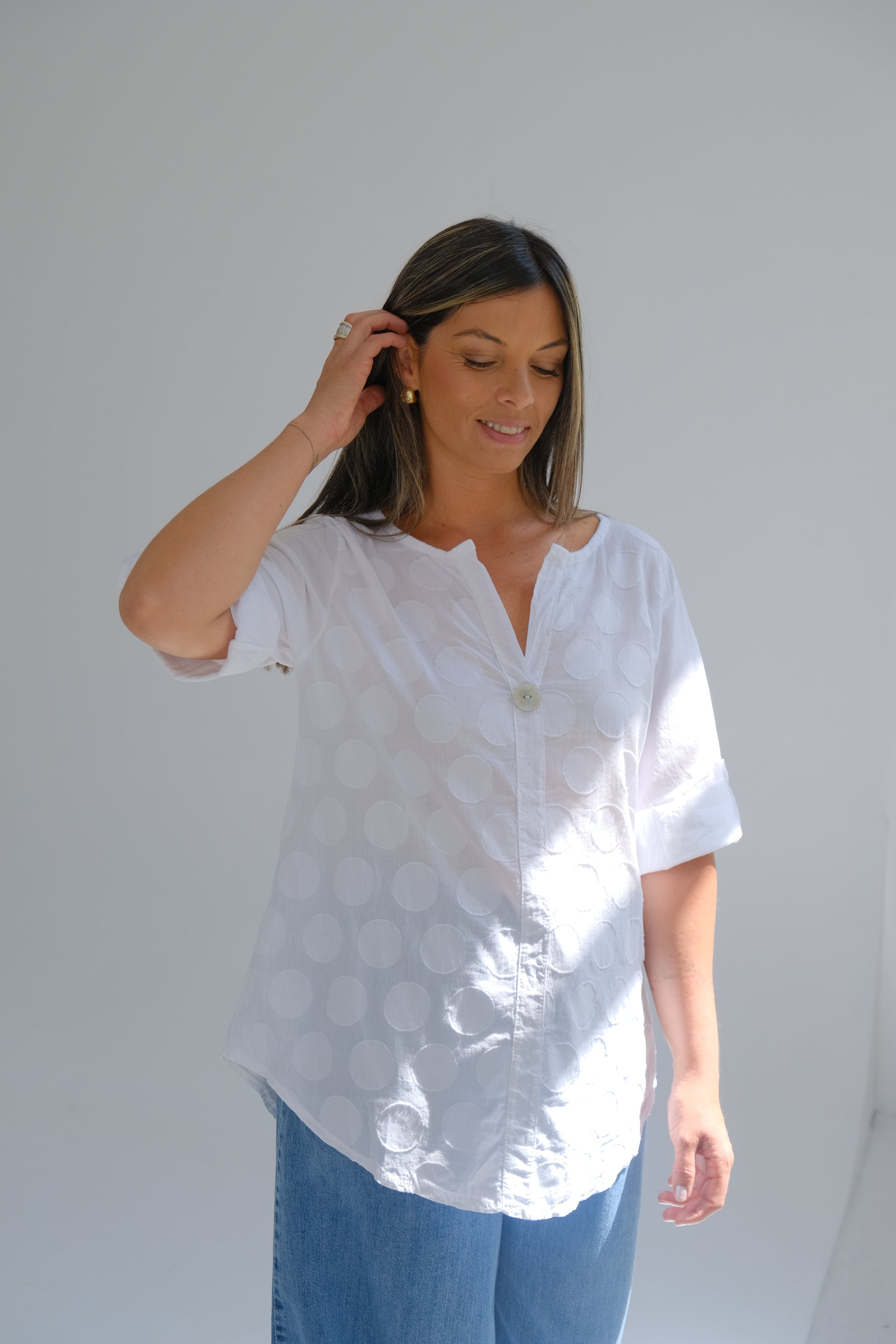 Blusa Dots Blanco