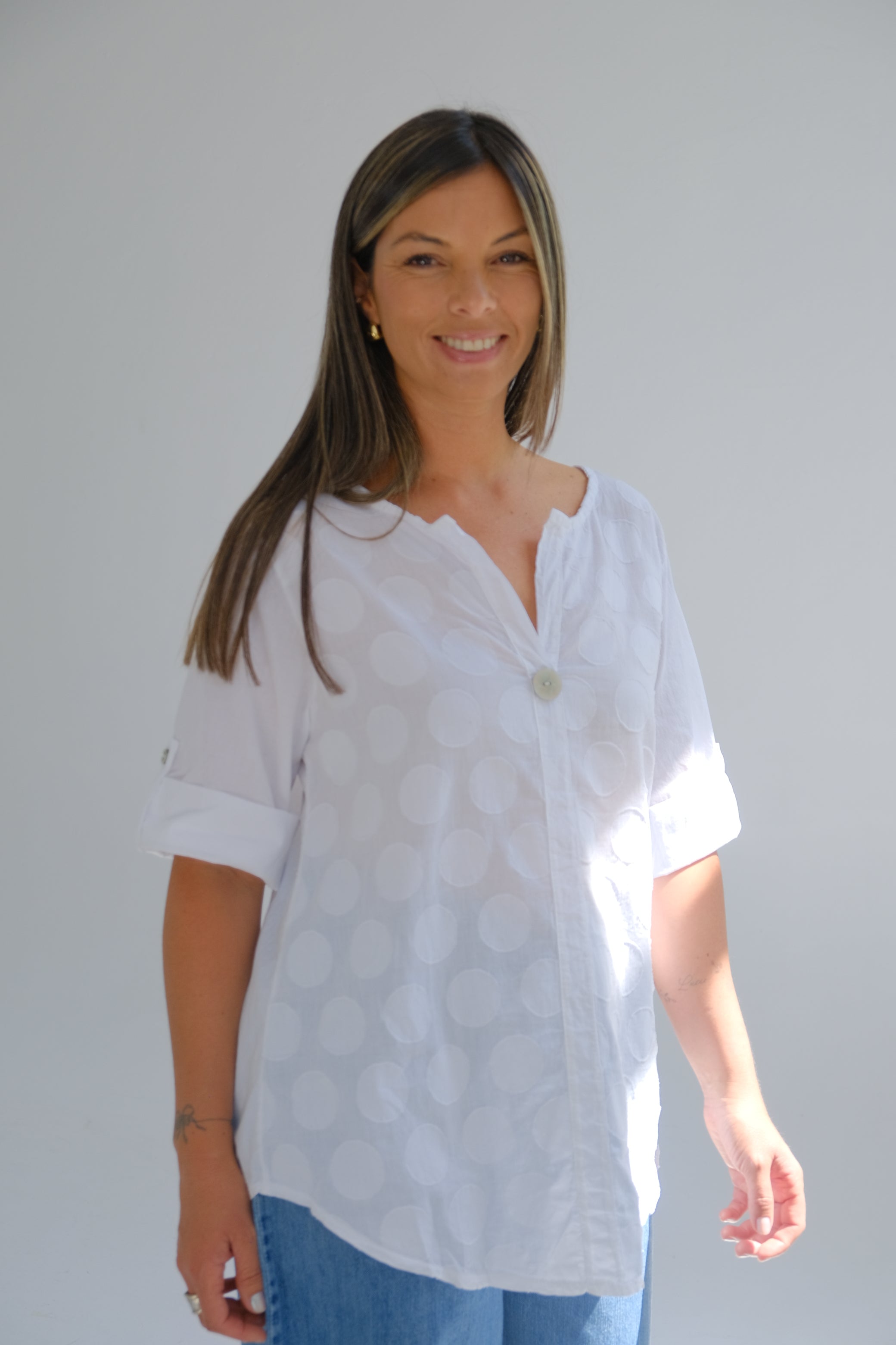 Blusa Dots Blanco