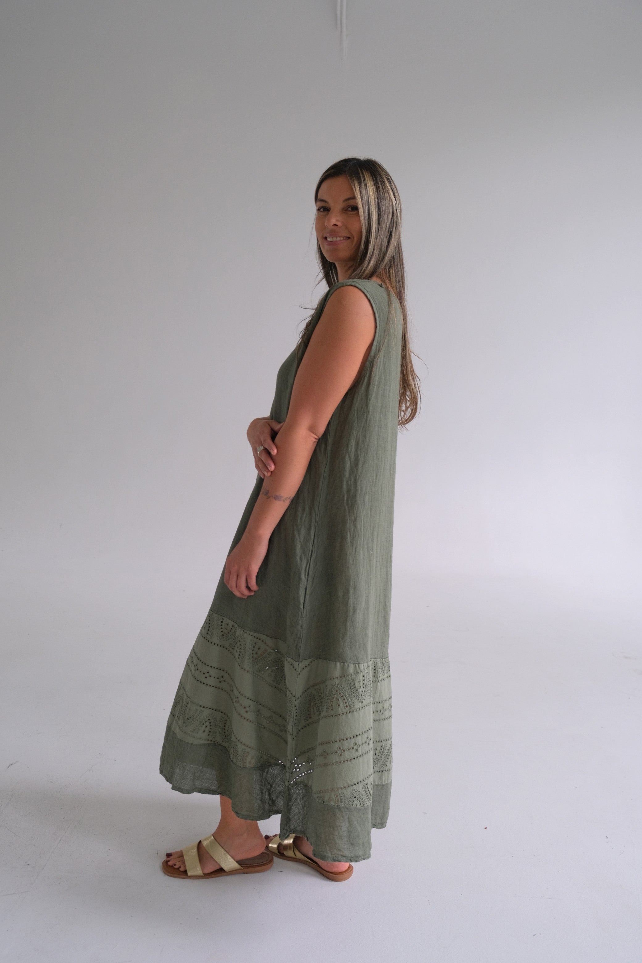 Vestido Vanessa Verde Seco