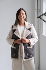 Chaleco Venus Gris y beige