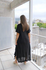 Vestido Magic Manga Corta Negro