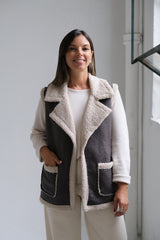 Chaleco Venus Gris y beige