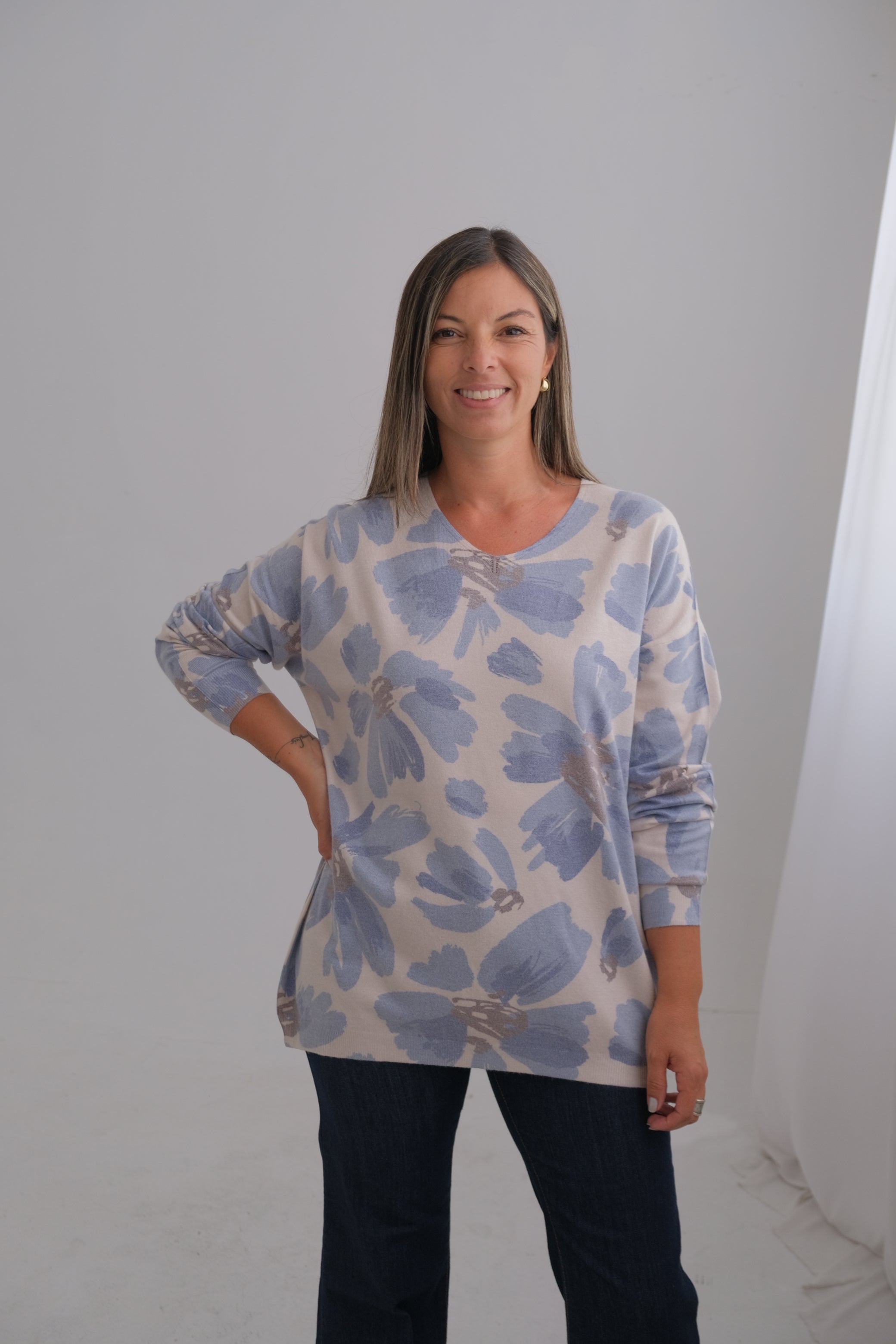 Sweater Acuarela Azul Jean