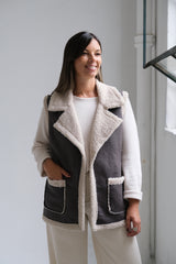 Chaleco Venus Gris y beige
