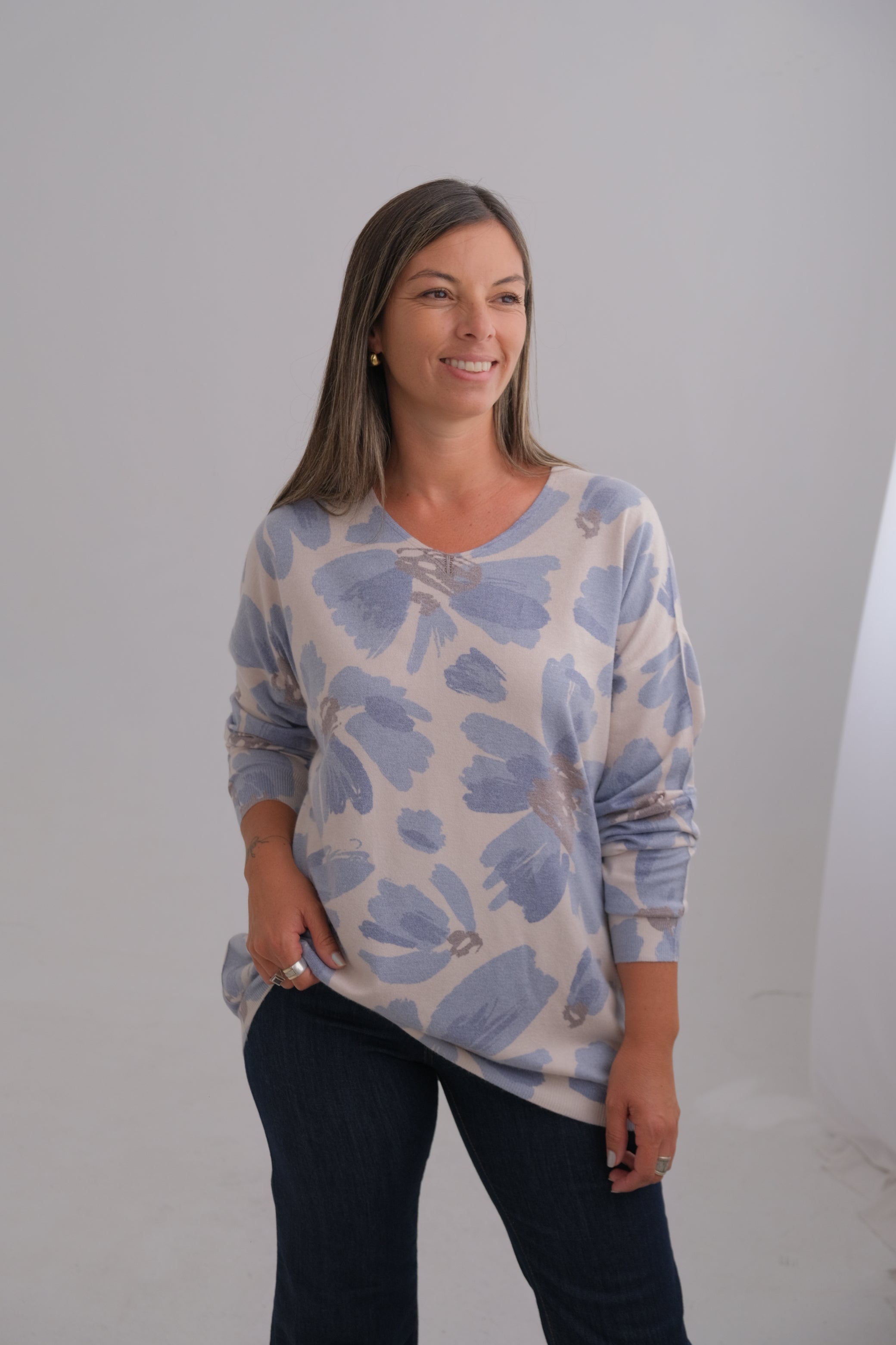 Sweater Acuarela Azul Jean