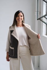 Chaleco Venus Gris y beige