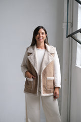 Chaleco Venus Beige y Crudo